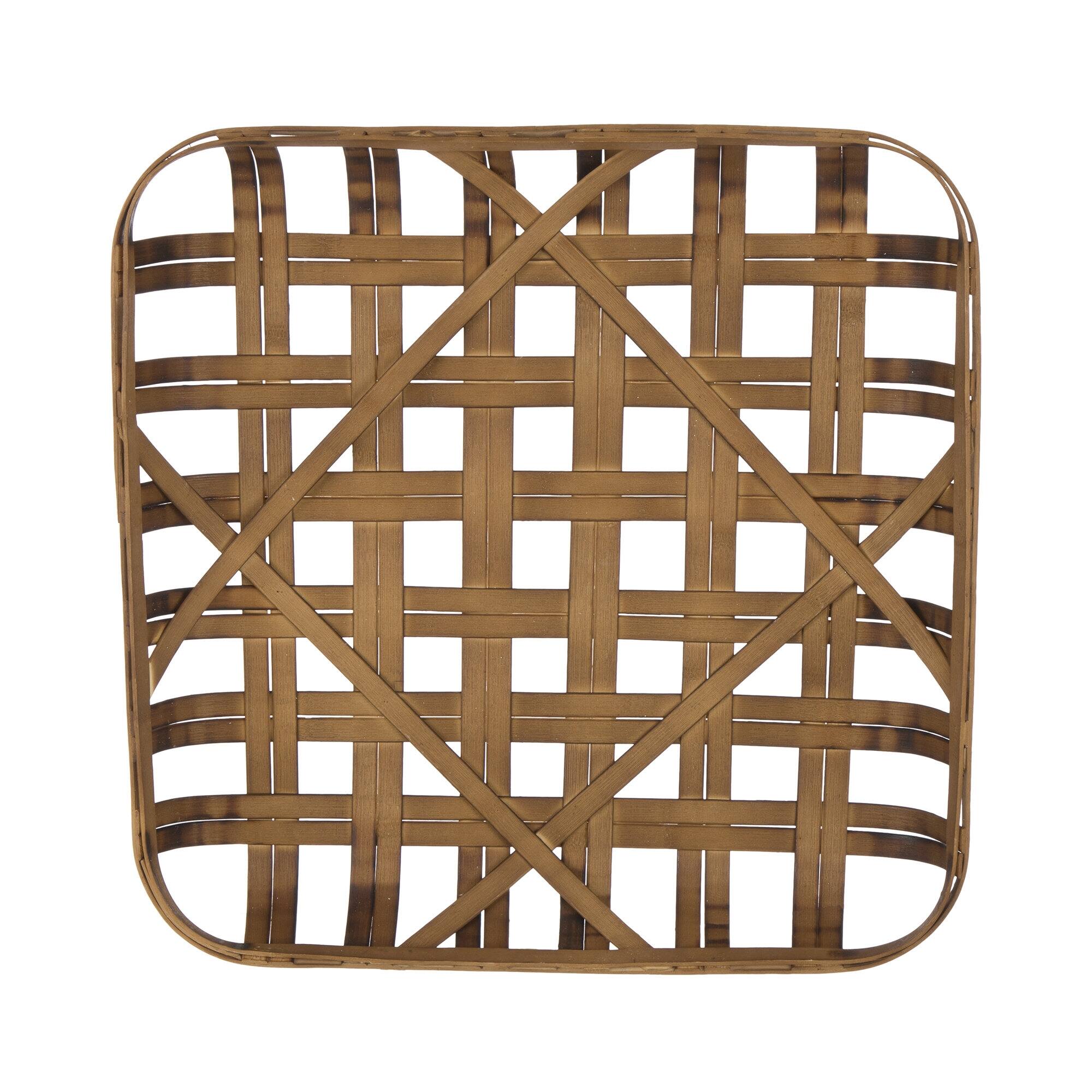 Glitzhome&#xAE; 24&#x22; Wooden Tobacco Basket with Patriotic Berry Wreath