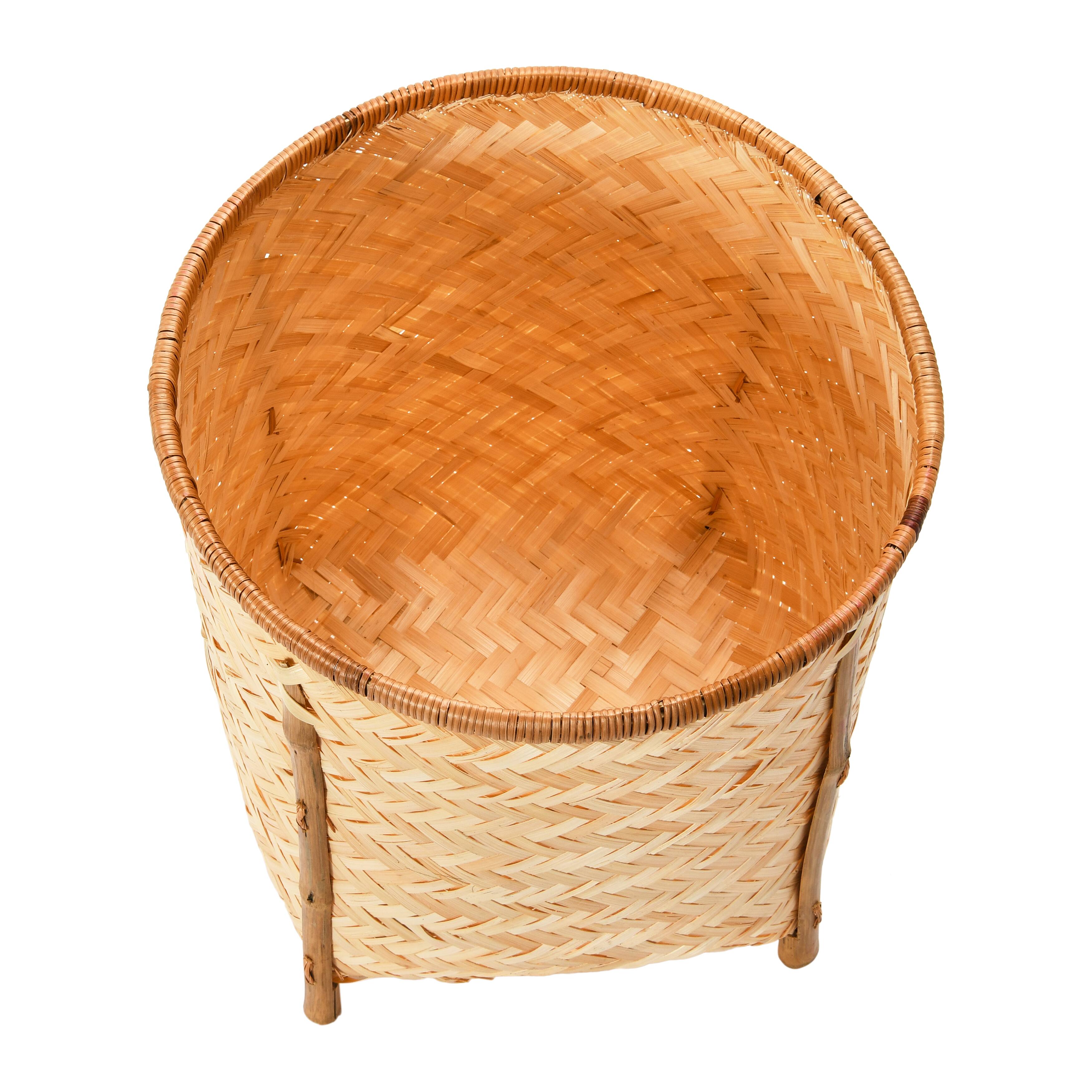 Hello Honey® Natural Woven Bamboo Baskets with Legs Set