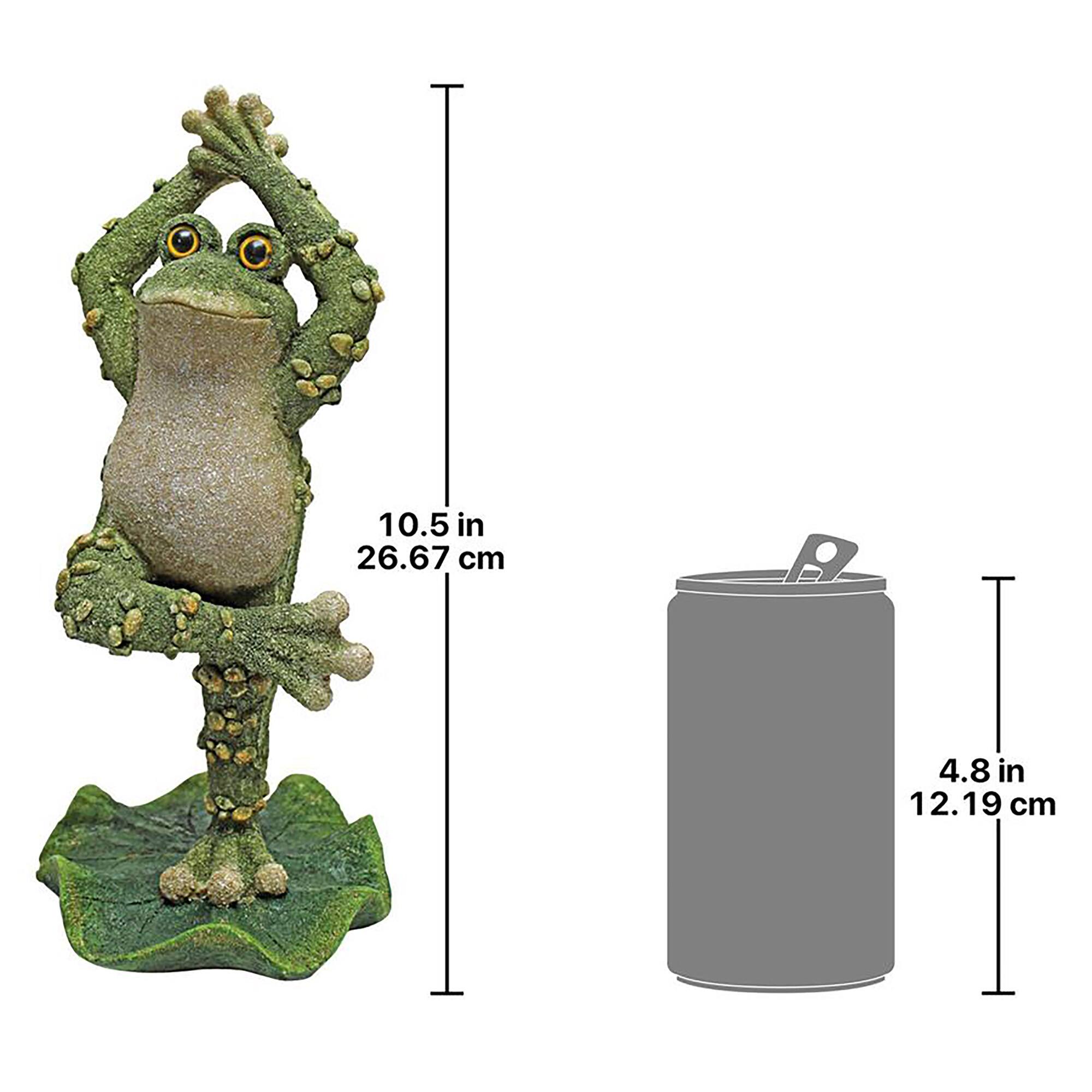Design Toscano 10.5&#x22; Hands Up Boogie Down, Dancing Frog Statue