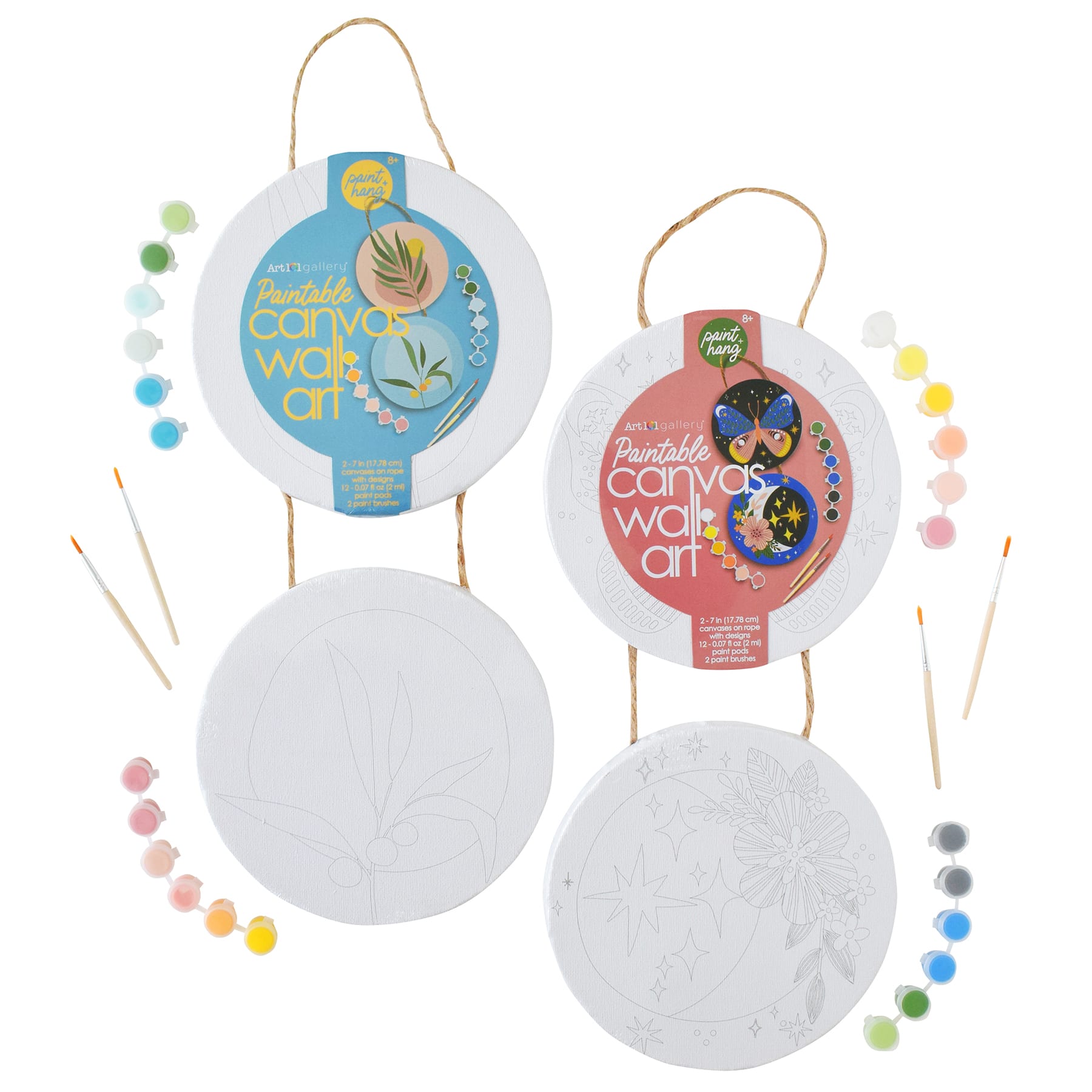 Art 101 Plants &#x26; Moth Paintable Canvas Wall Art Kits