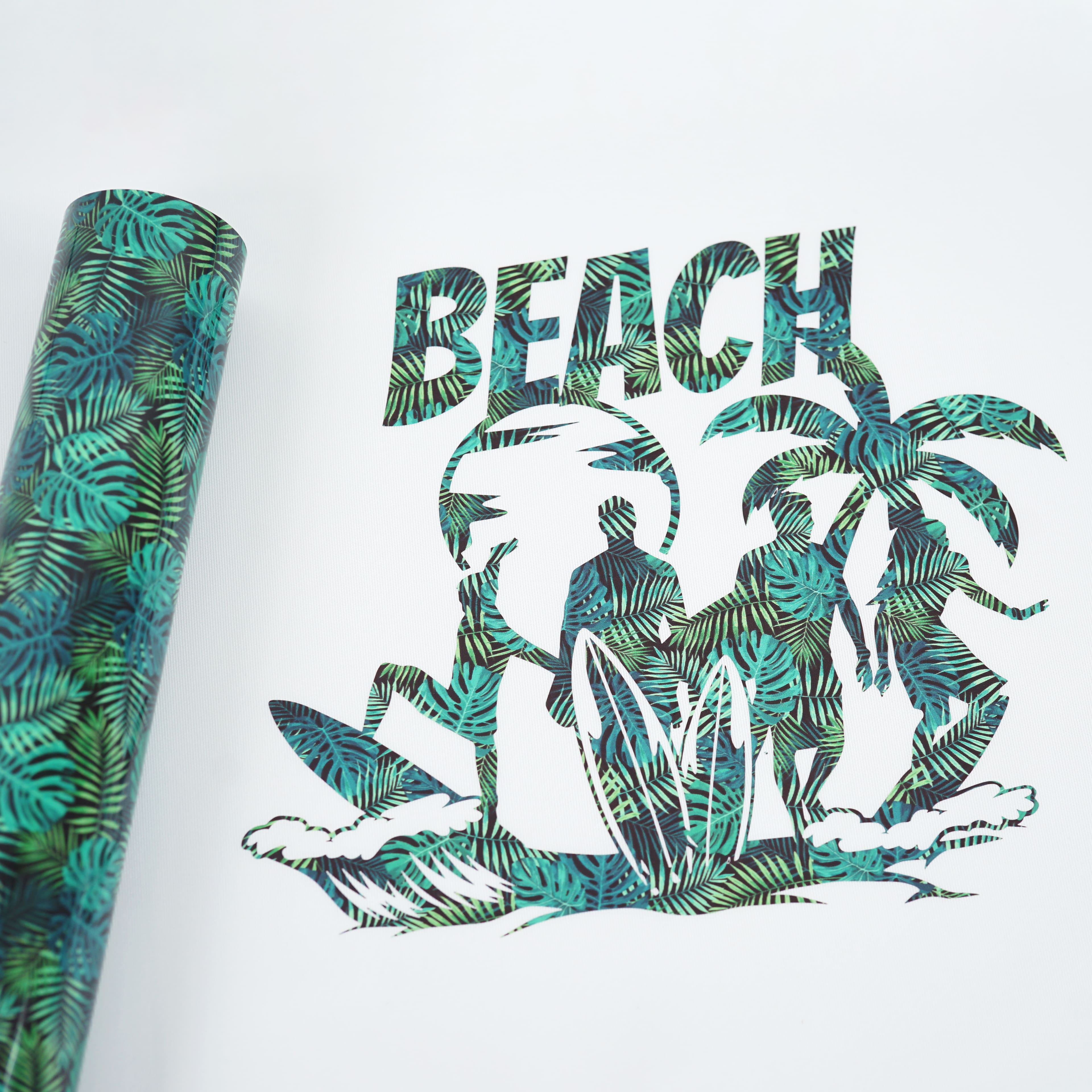 Green Tropical Leaves Heat Transfer Vinyl by Make Market&#xAE;