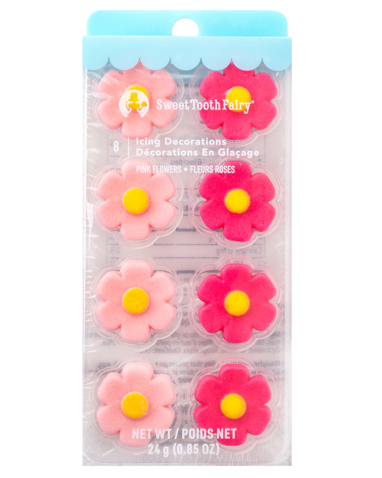 Sweet Tooth Fairy&#xAE; Pink Flower Icing Decorations, 8ct.