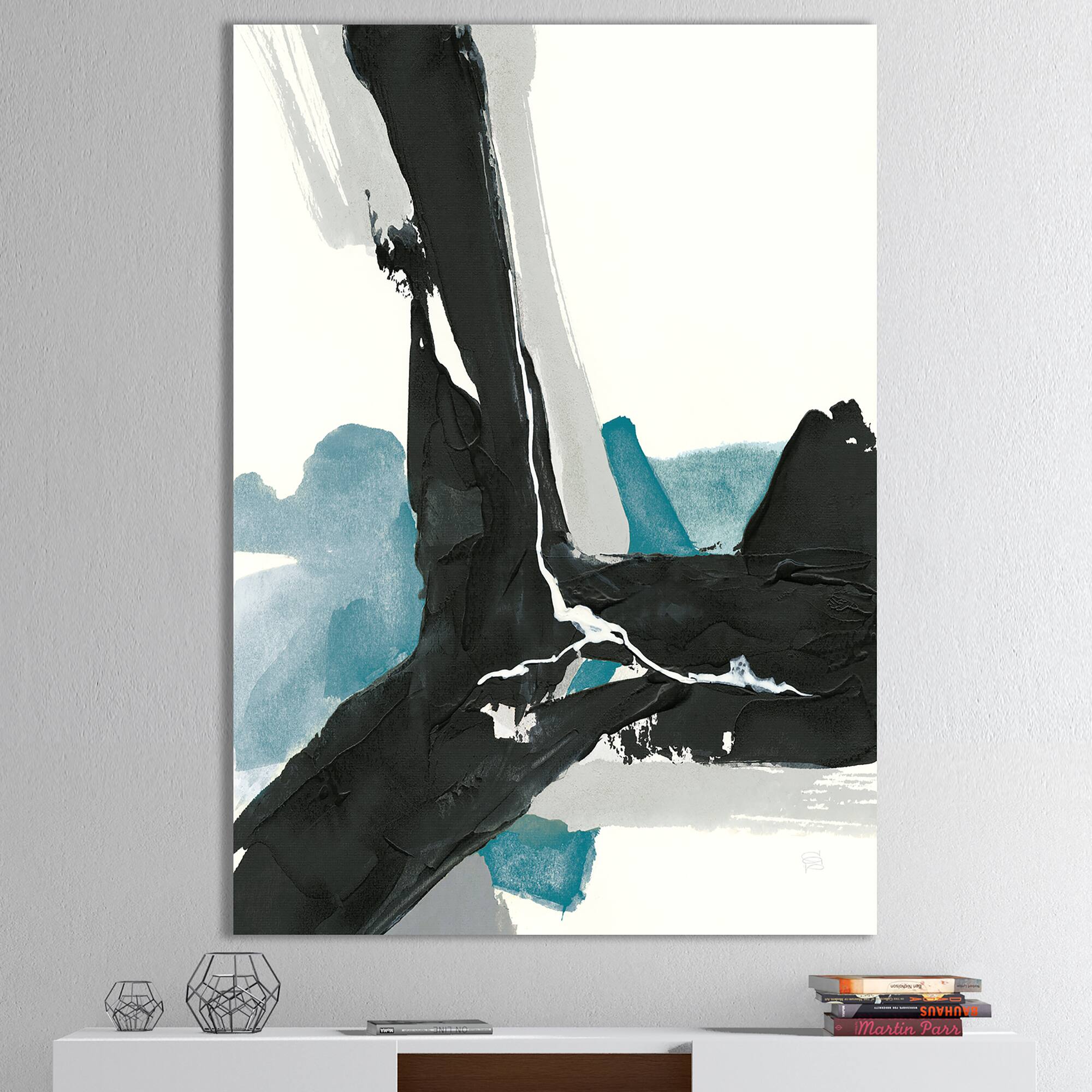 Designart - Geometric Black and Teal III