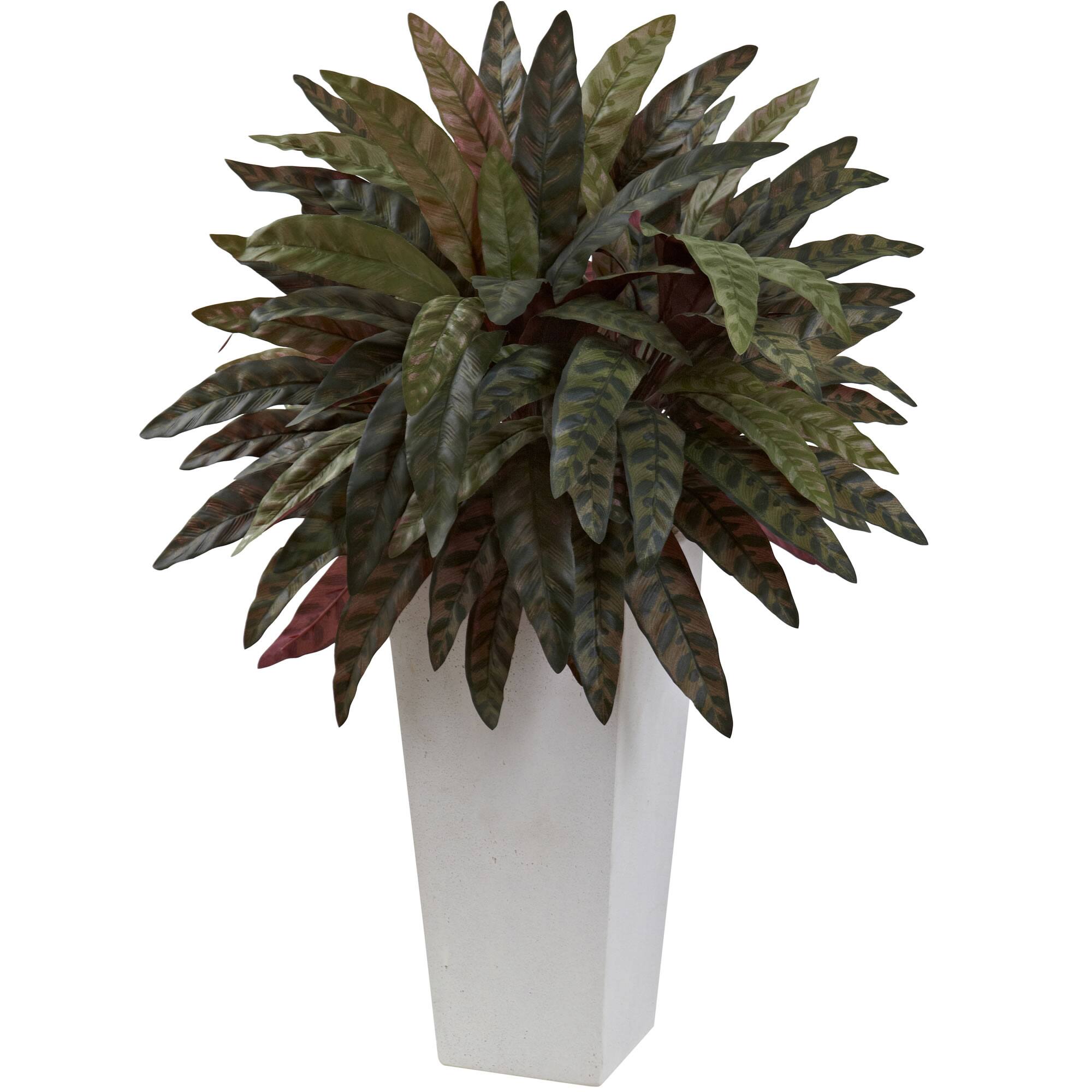 2.5ft. Peacock Artificial Plant in White Planter Michaels