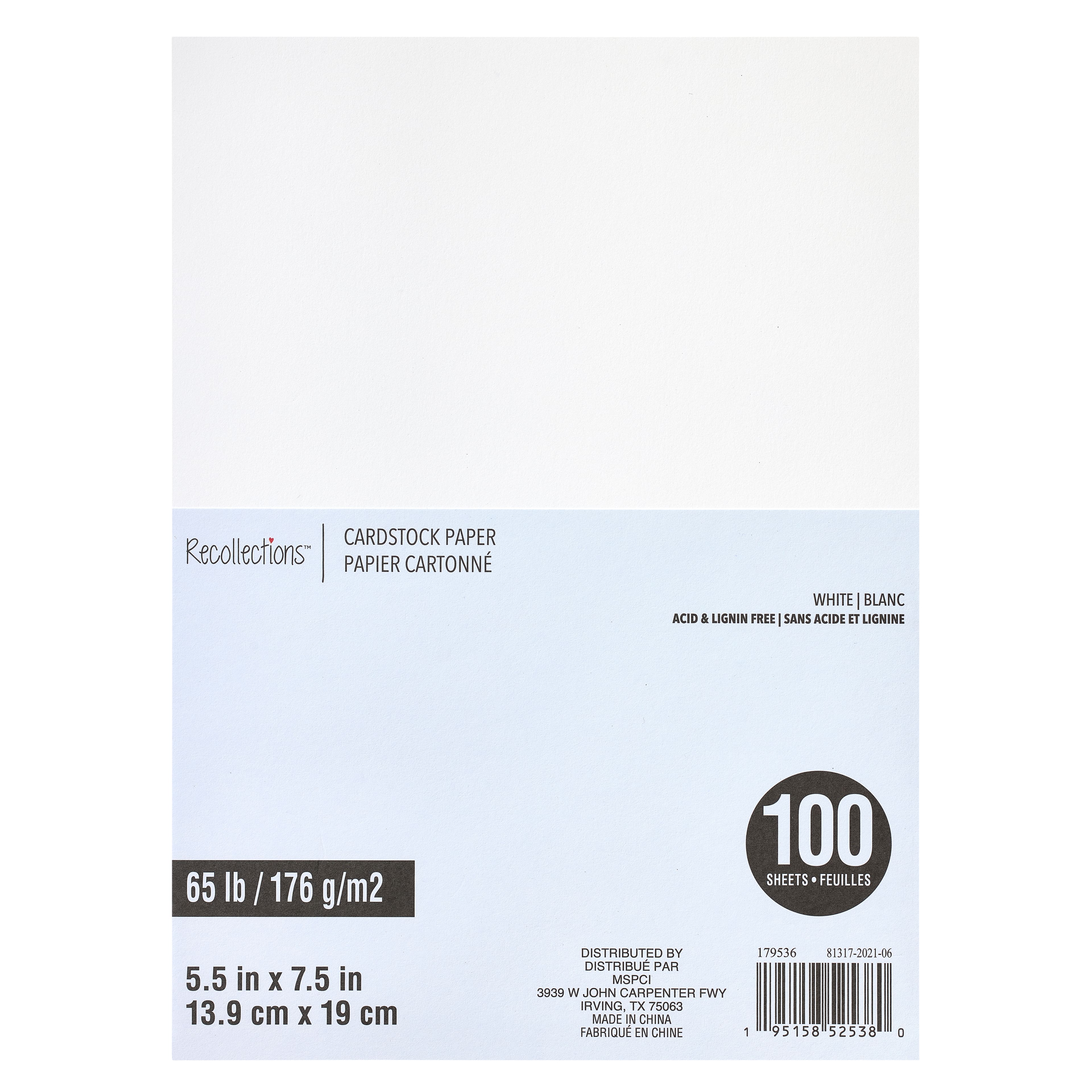 5.5 x 7.5 Cardstock Paper by Recollections™, 100 Sheets
