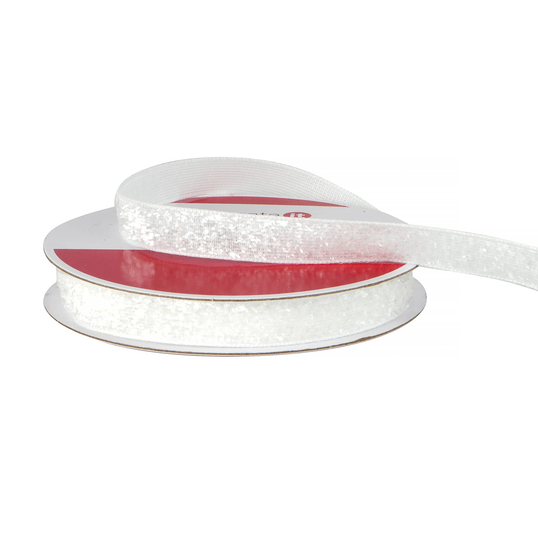 3/8&#x22; x 12ft. White Glitter Ribbon by Celebrate It&#xAE; Christmas