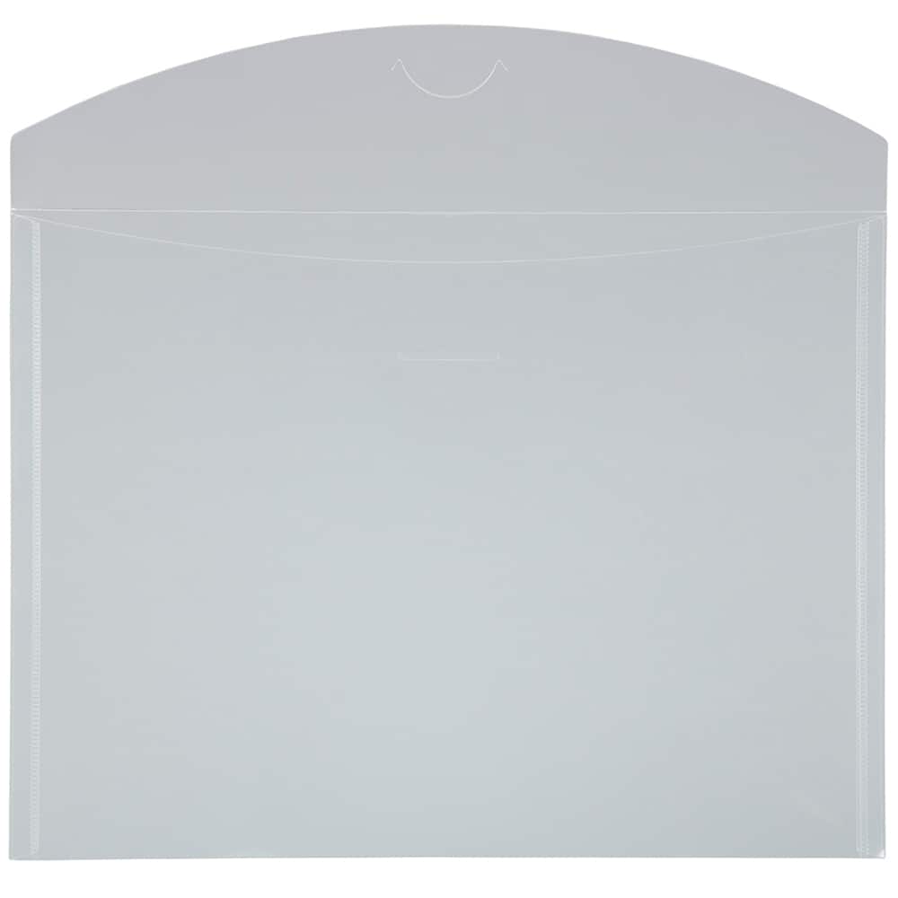 JAM Paper Clear Plastic Tuck Flap Letter Size Booklet Envelopes, 12ct.