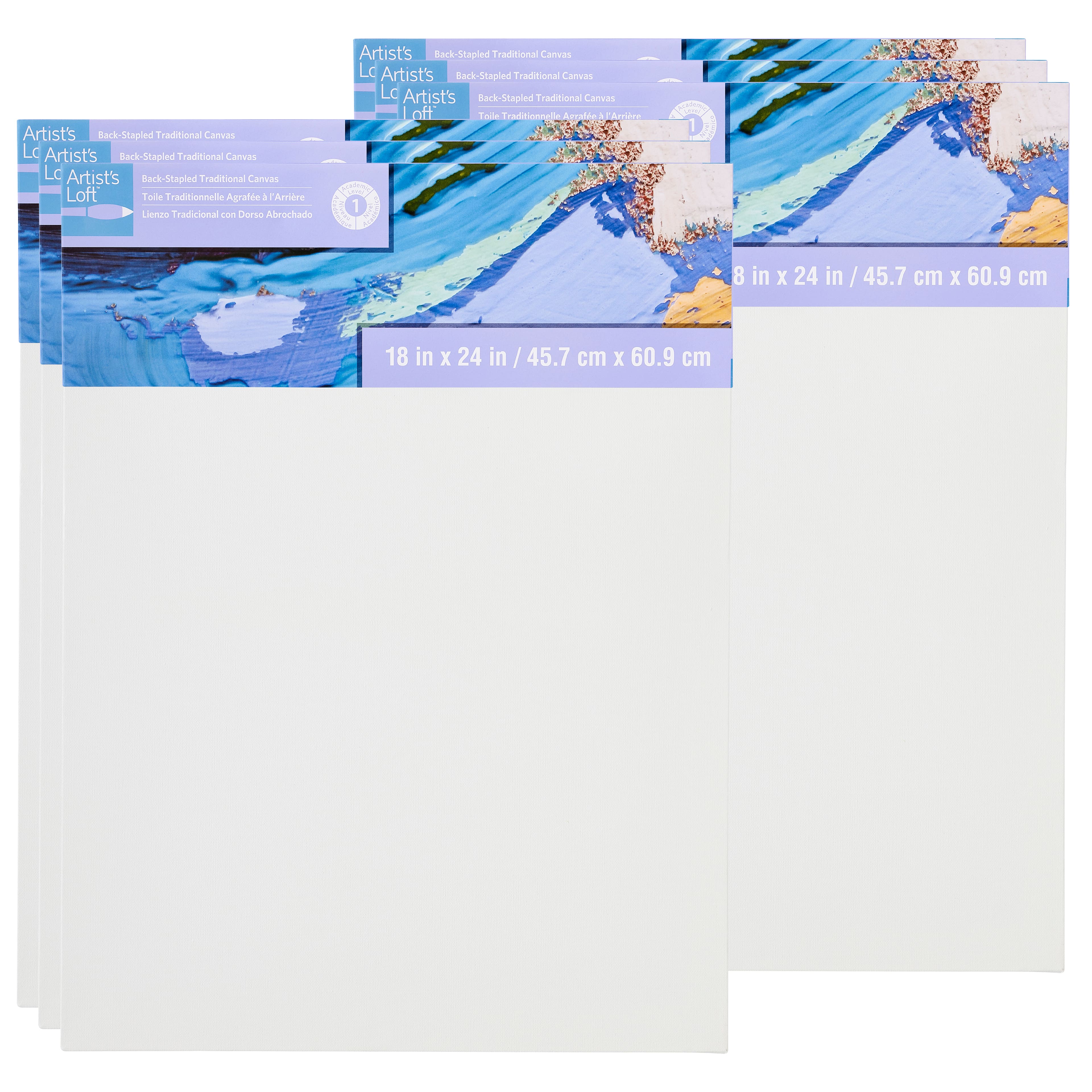6 Pack: Level 1 Back Stapled Traditional Canvas by Artist's Loft®