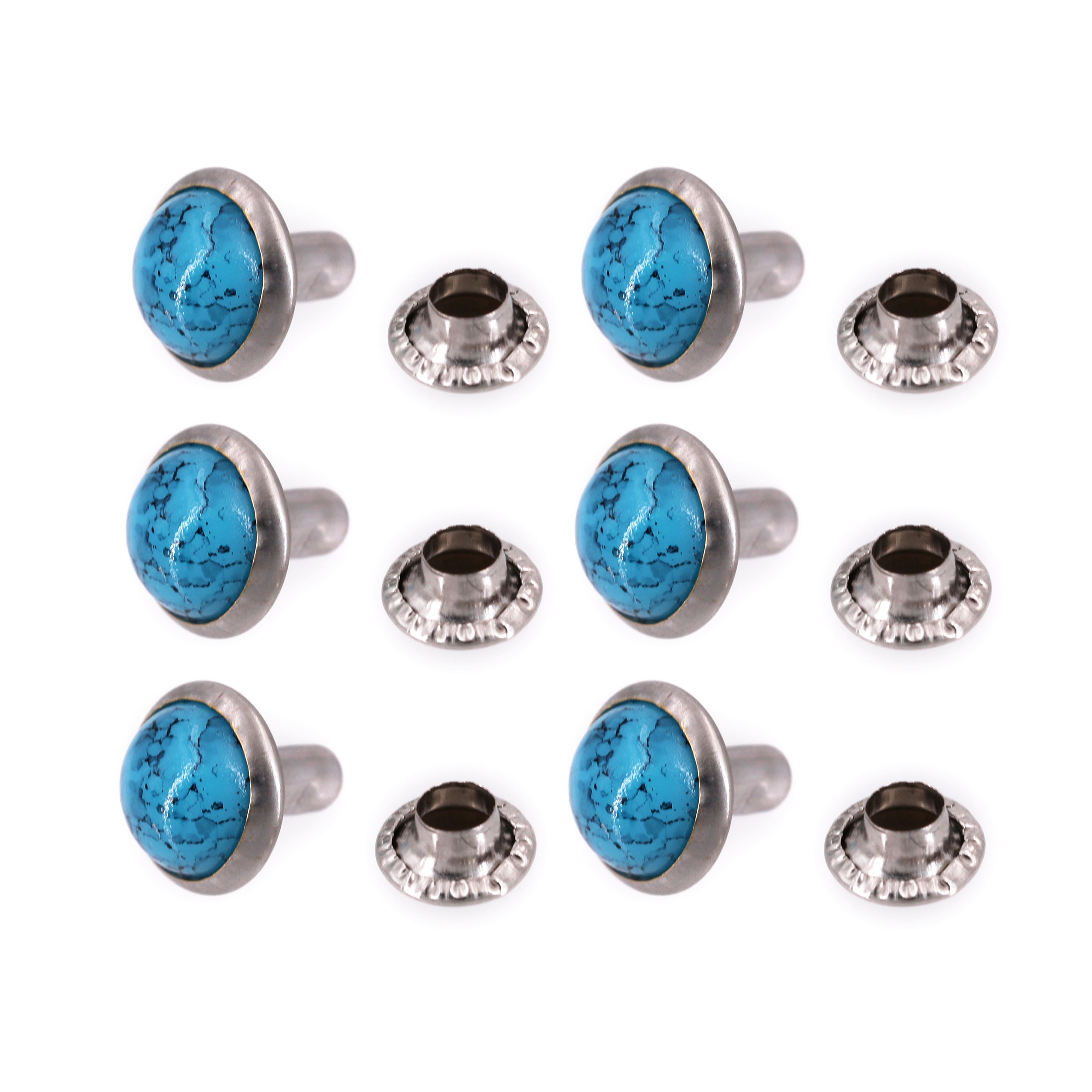 Turquoise Leather Button Studs, 6ct. by Bead Landing&#x2122;