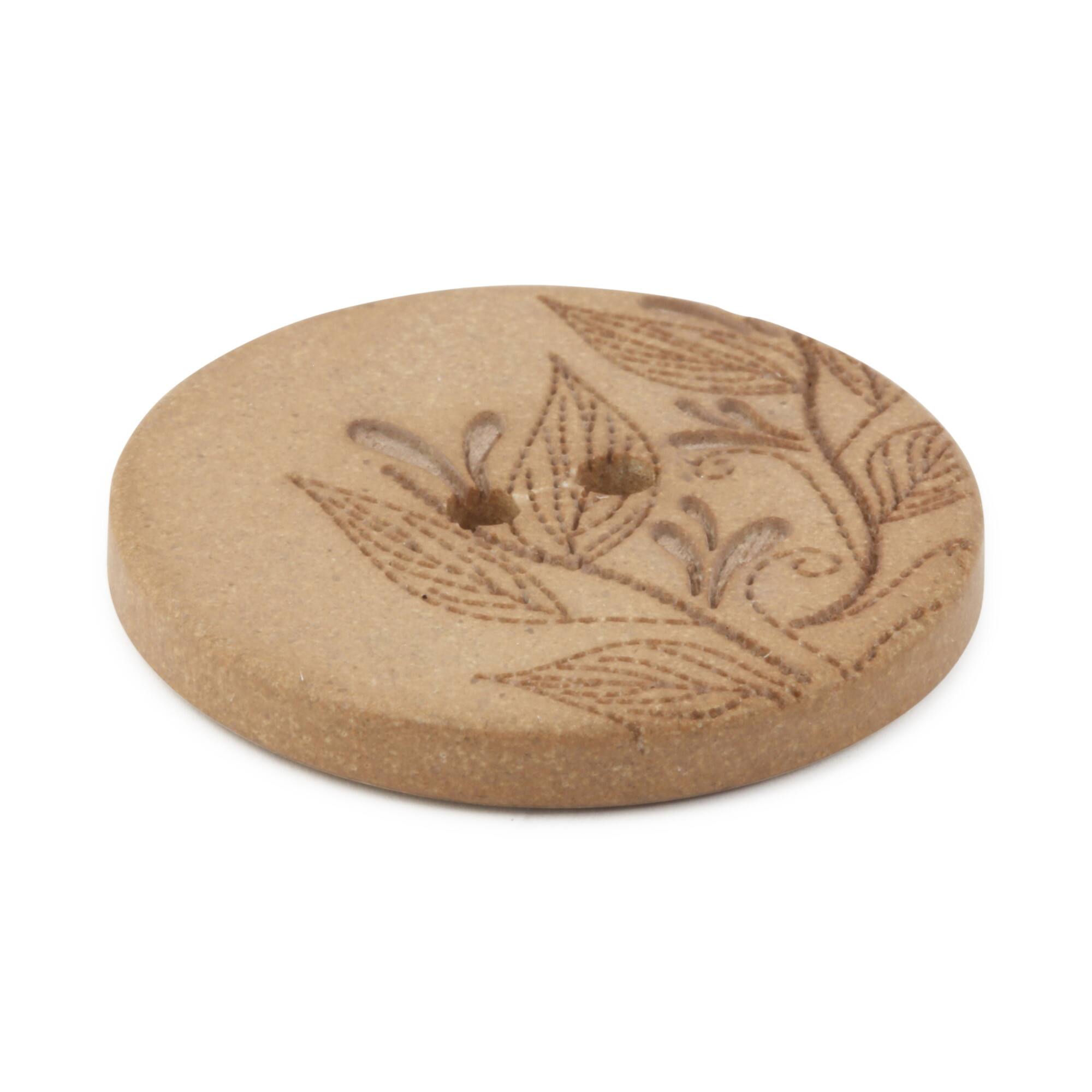 Dritz&#xAE; 28mm Recycled Hemp Round Floral Button, 3ct.
