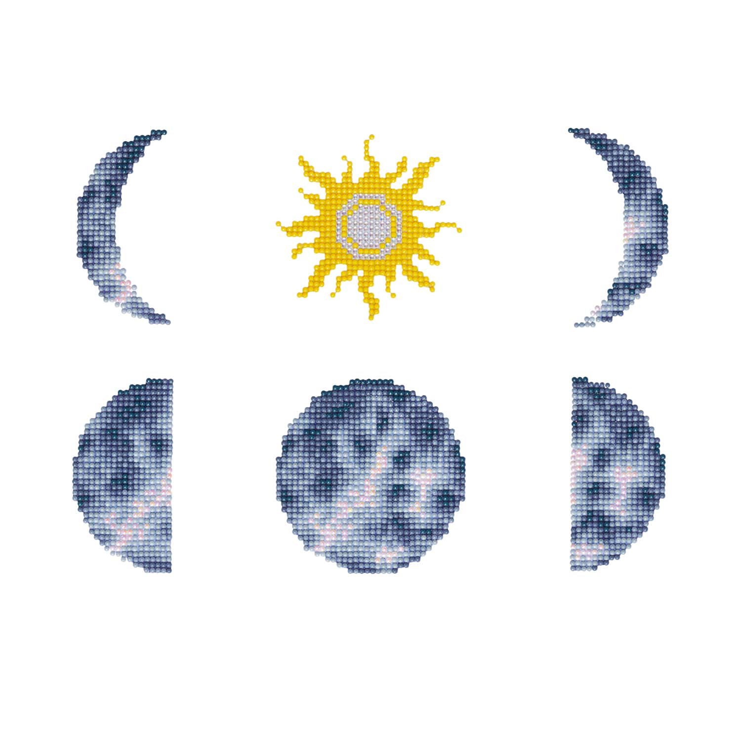 5D DIY Diamond Painting Sun and Moon Cross Stitch Kits Diamond