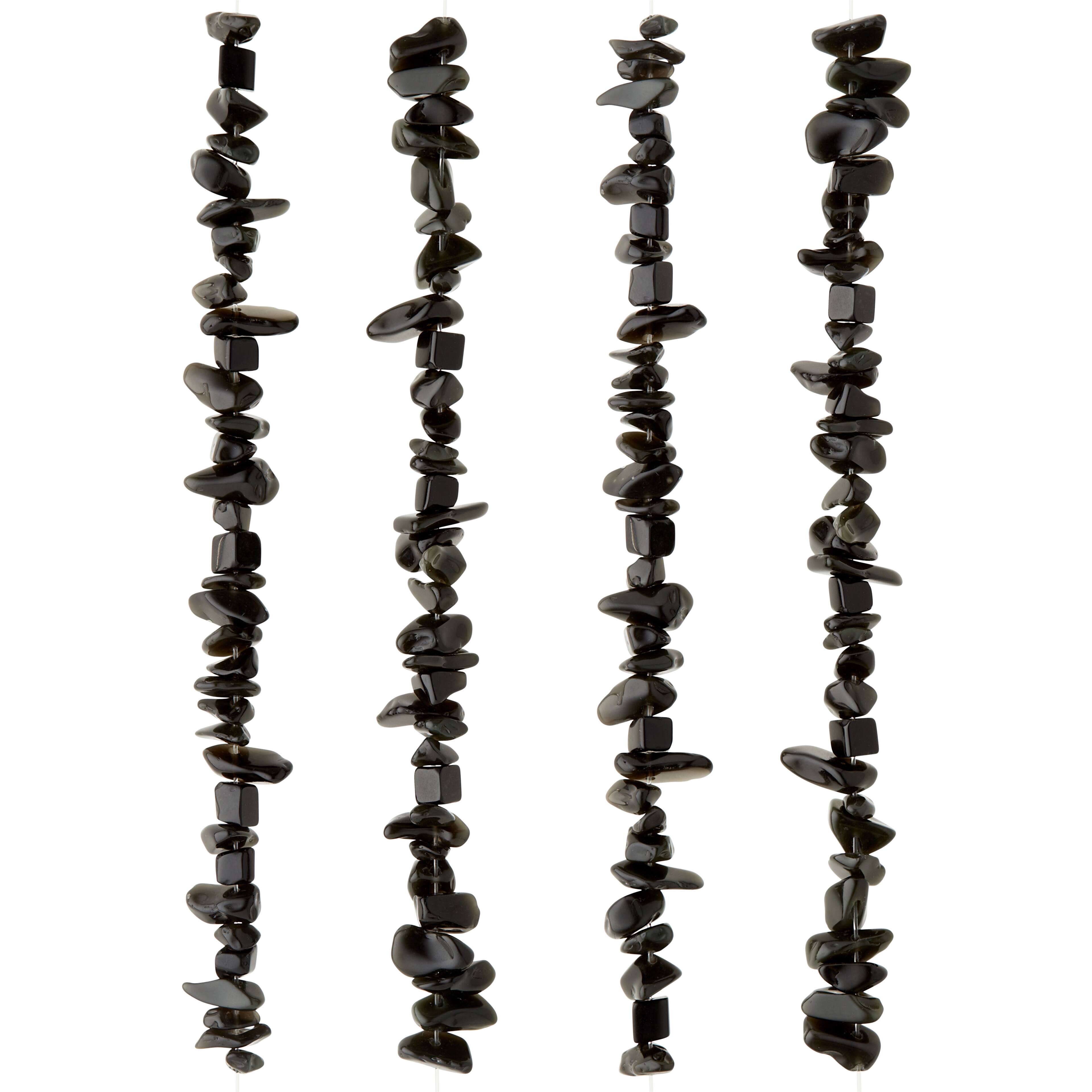 12 Packs: 4 ct. (48 total) Black Quartz Chip Beads by Bead Landing®