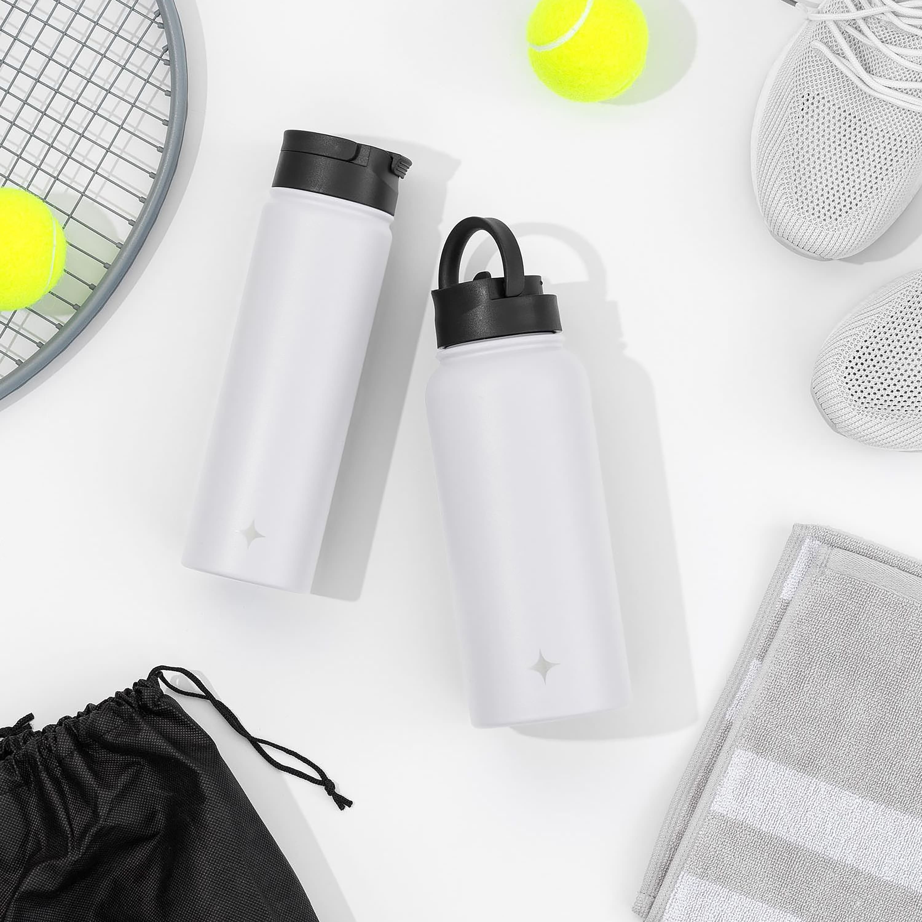 JoyJolt® 22oz. Triple Insulated Water Bottle with Flip Lid & Sport Straw Lid