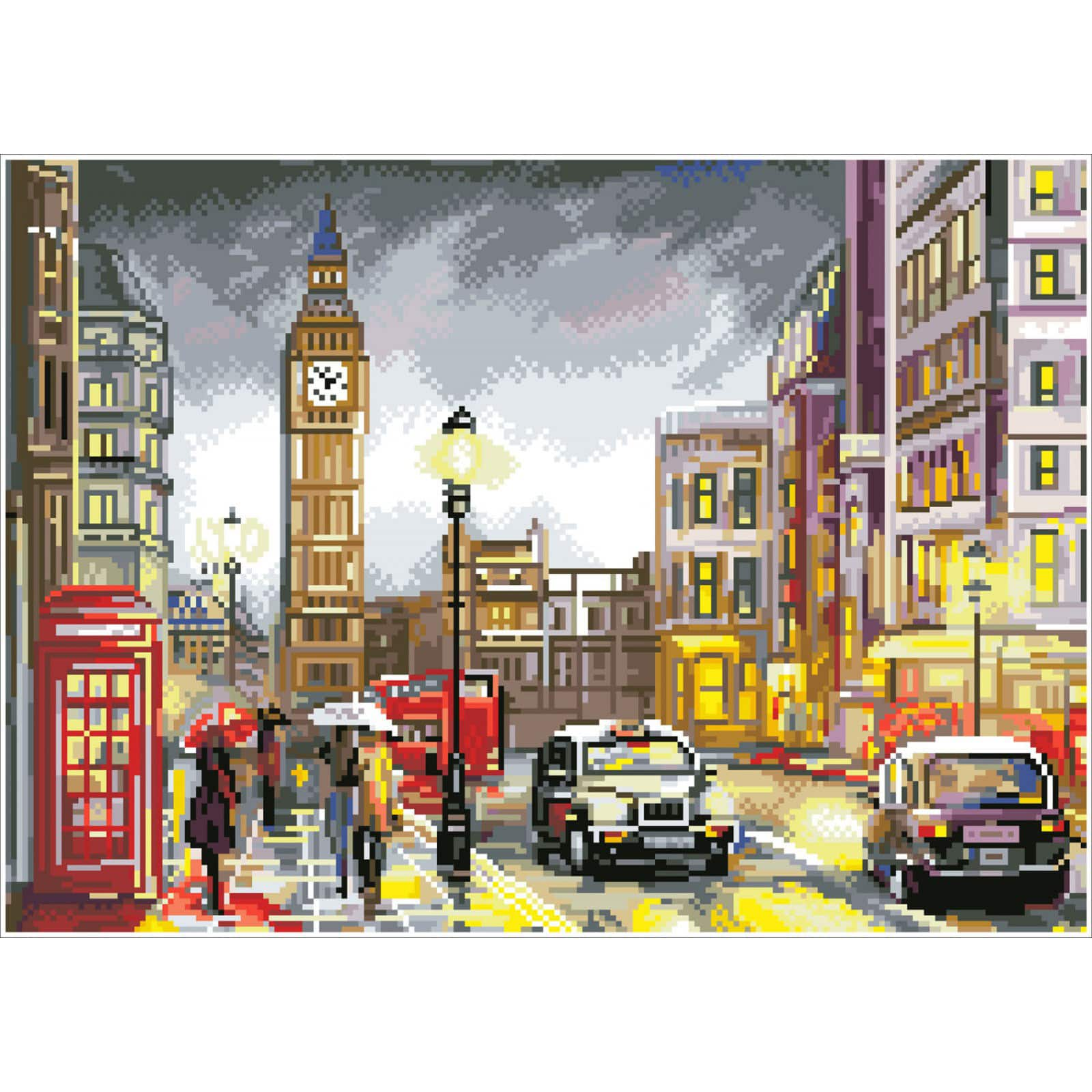 Diamond Dotz&#xAE; Intermediate London Scene Pre-Framed Diamond Painting Kit