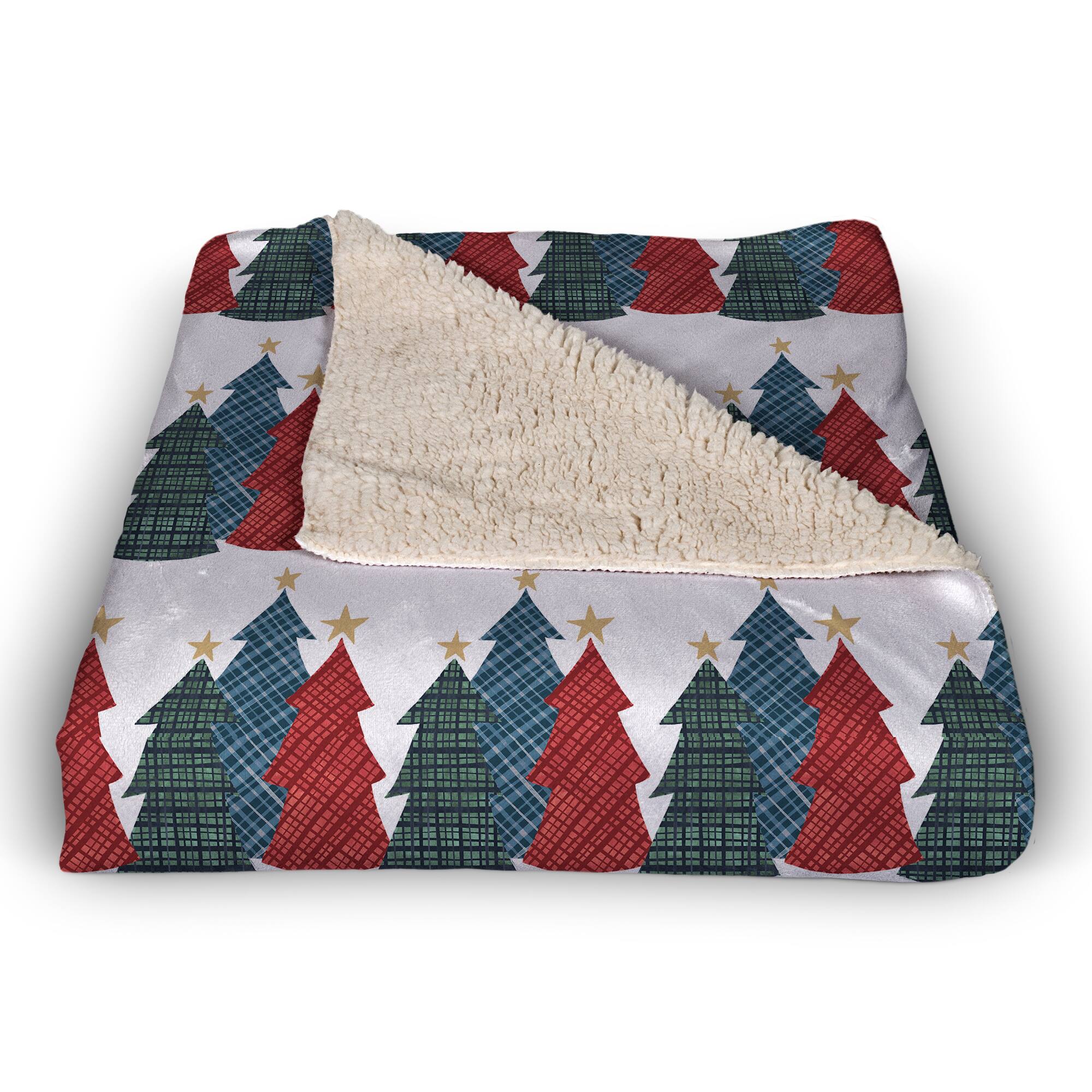 Christmas Tree Trio Sherpa Fleece Blanket