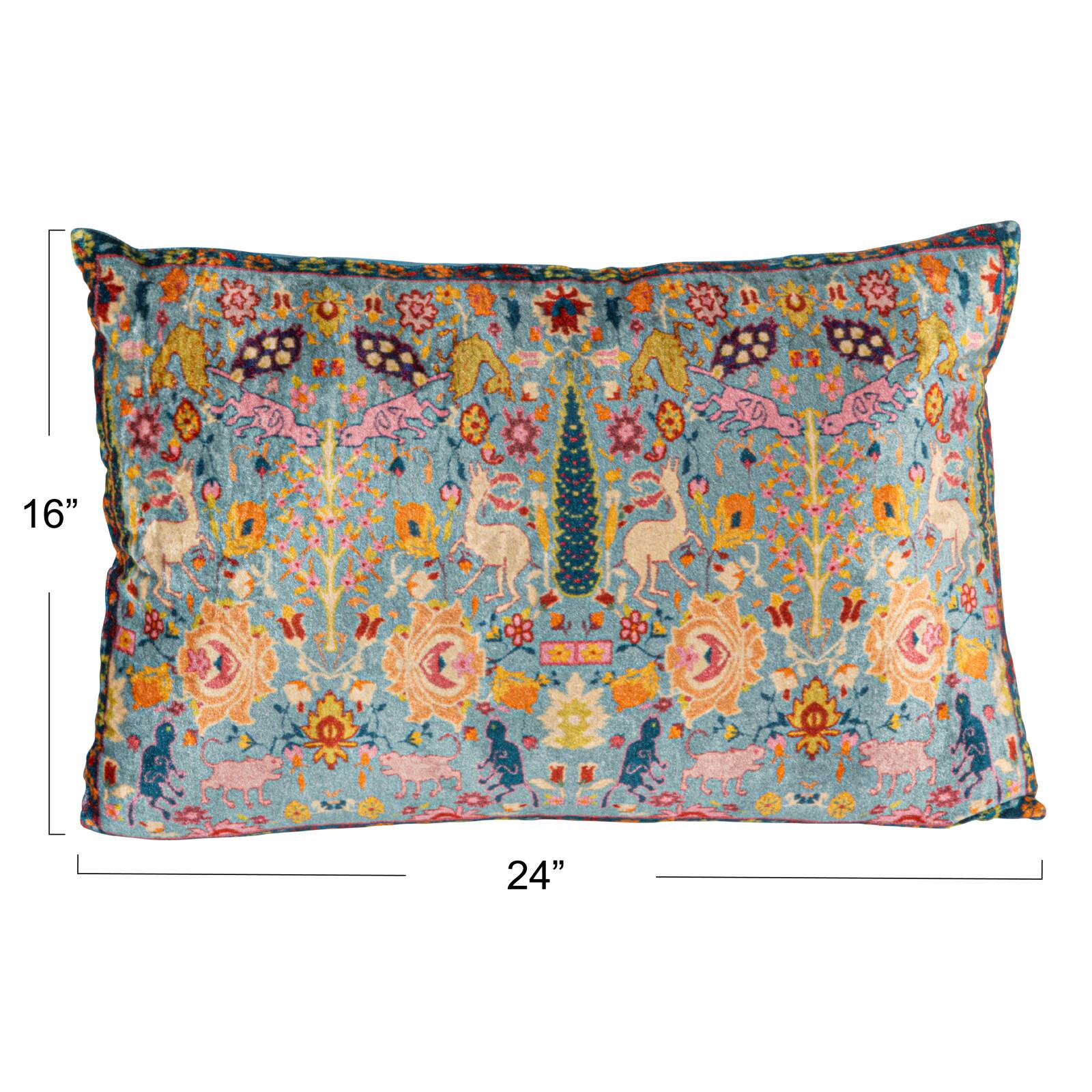 Hello Honey&#xAE; 24&#x22; x 16&#x22; Floral Harmony Velvet Lumbar Pillow