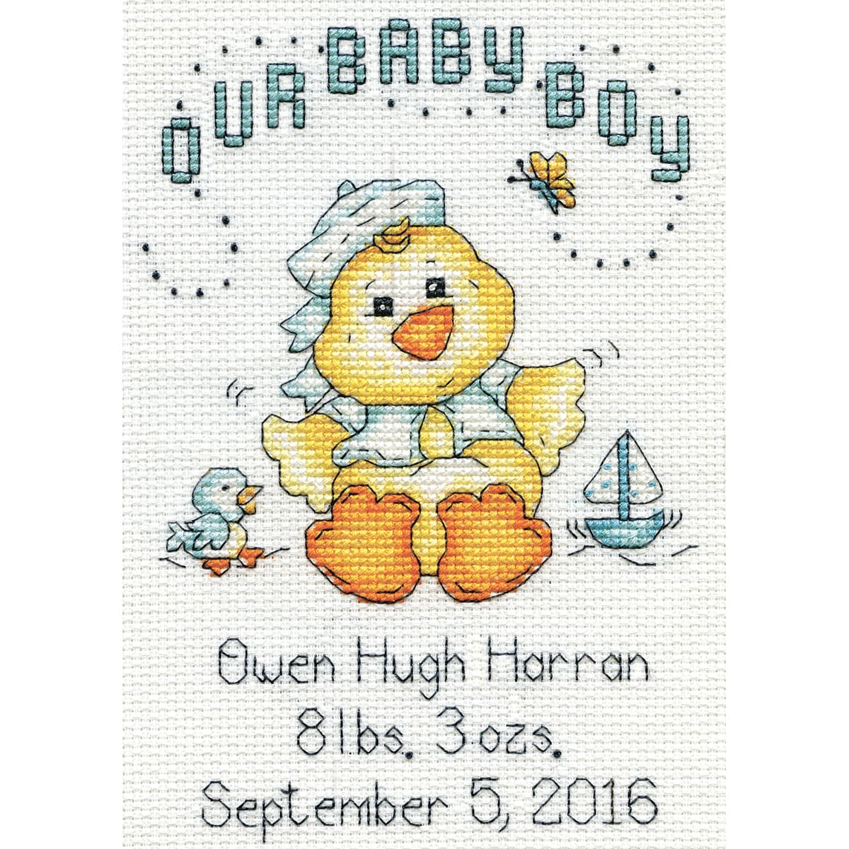 Design Works™ Baby Boy Chick Birth Record Counted Cross Stitch Kit