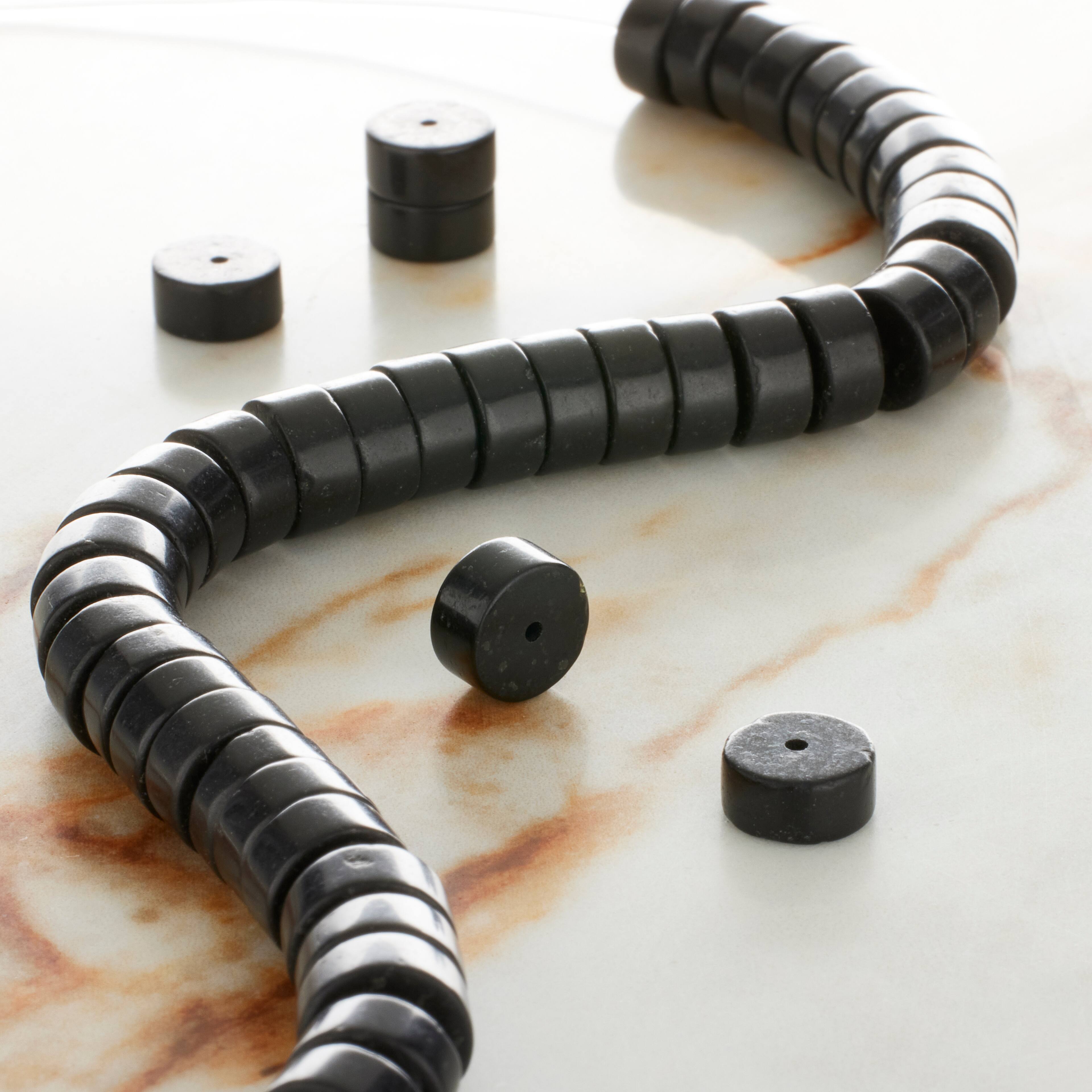 12 Pack: Black Jasper Heishi Beads by Bead Landing™