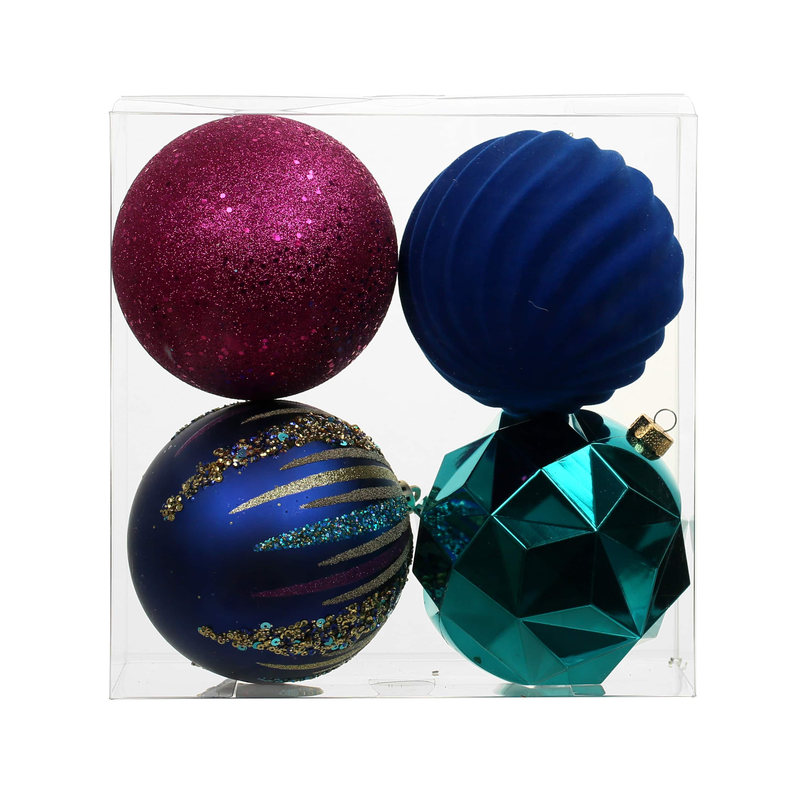 4 Pack 4.7&#x22; Jewels &#x26; Jolly Shatterproof Ball Ornaments by Ashland&#xAE;