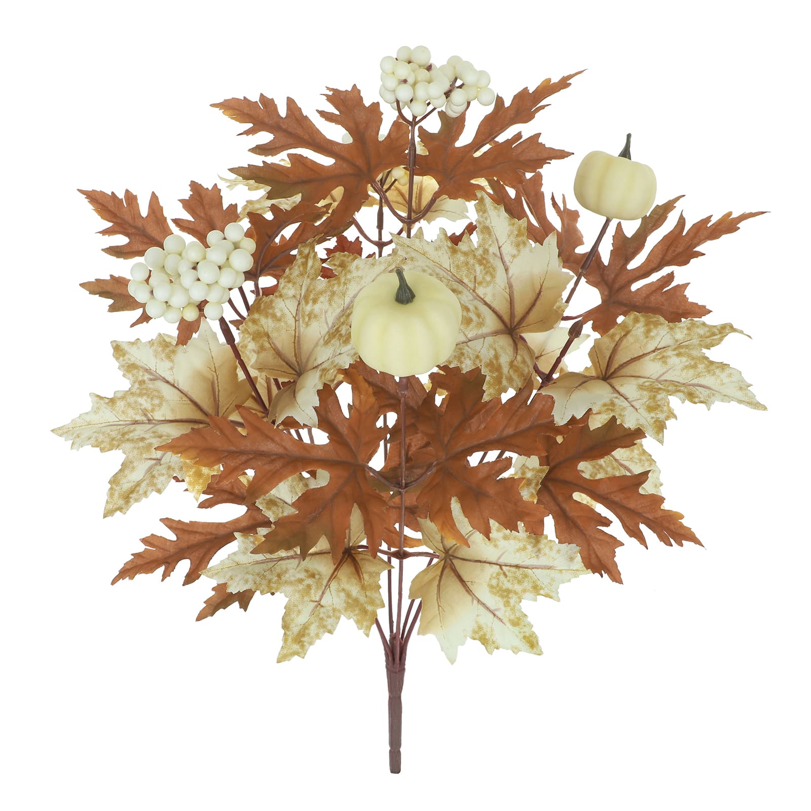 18.5&#x22; Cream &#x26; Brown Maple Leaf &#x26; Pumpkin Bush by Ashland&#xAE;