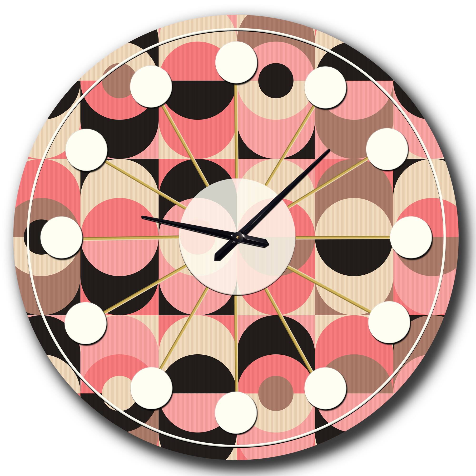 Designart 'Retro Geometric Design Xi Mid-Century Modern Wall Clock