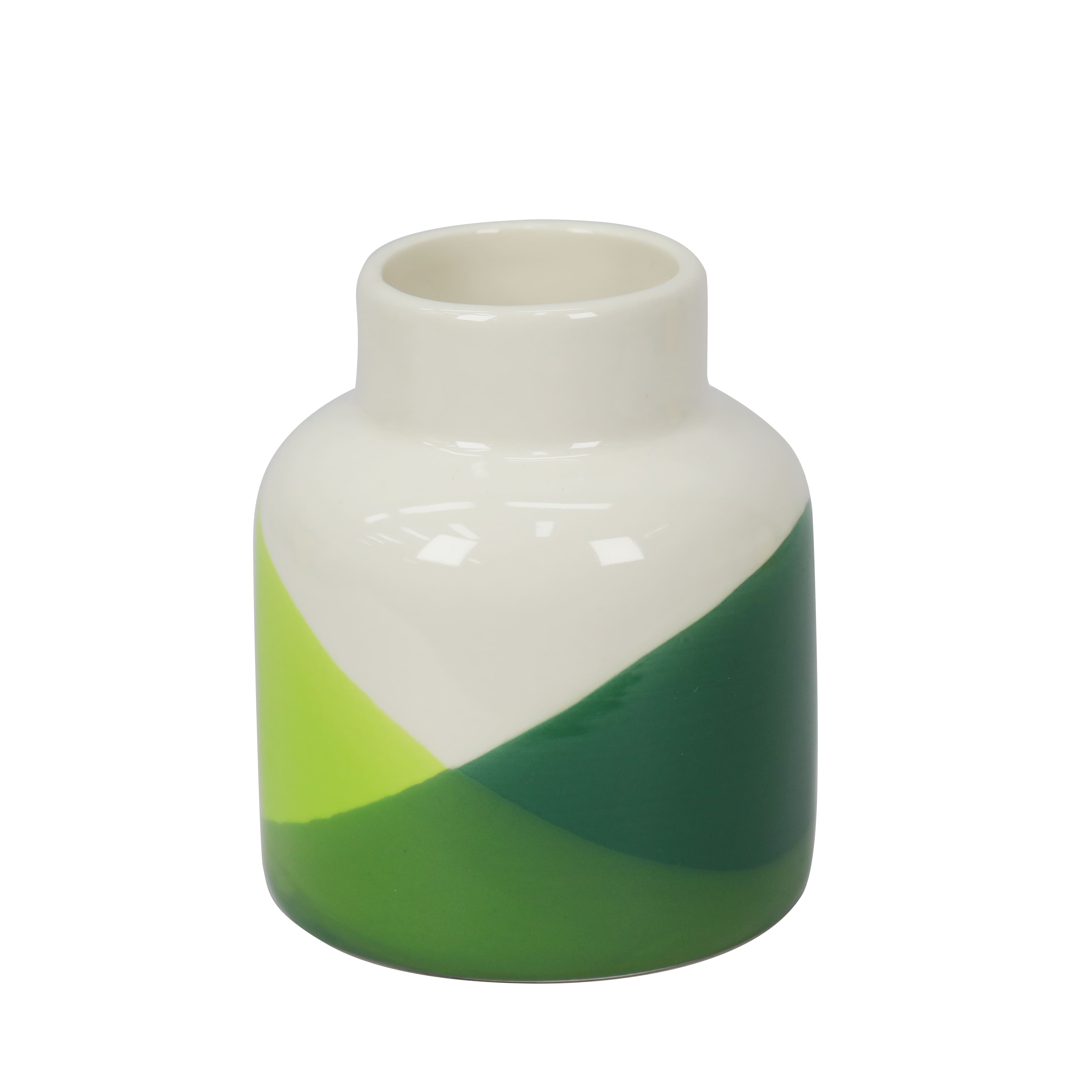 4.6&#x22; Green &#x26; White Ceramic Vase by Ashland&#xAE;