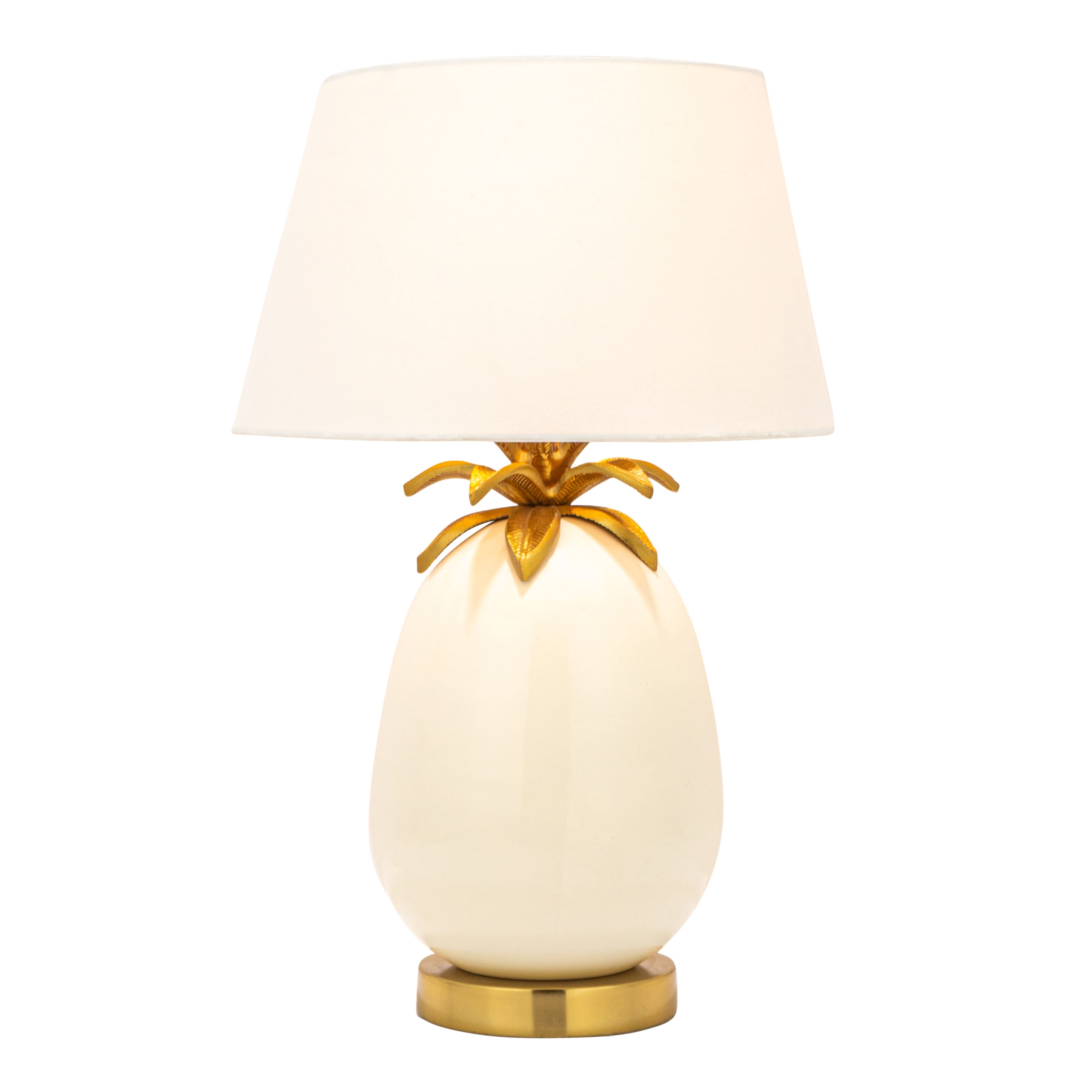 Hello Honey® 22" White & Gold Tropical Table Lamp with Pineapple Detail