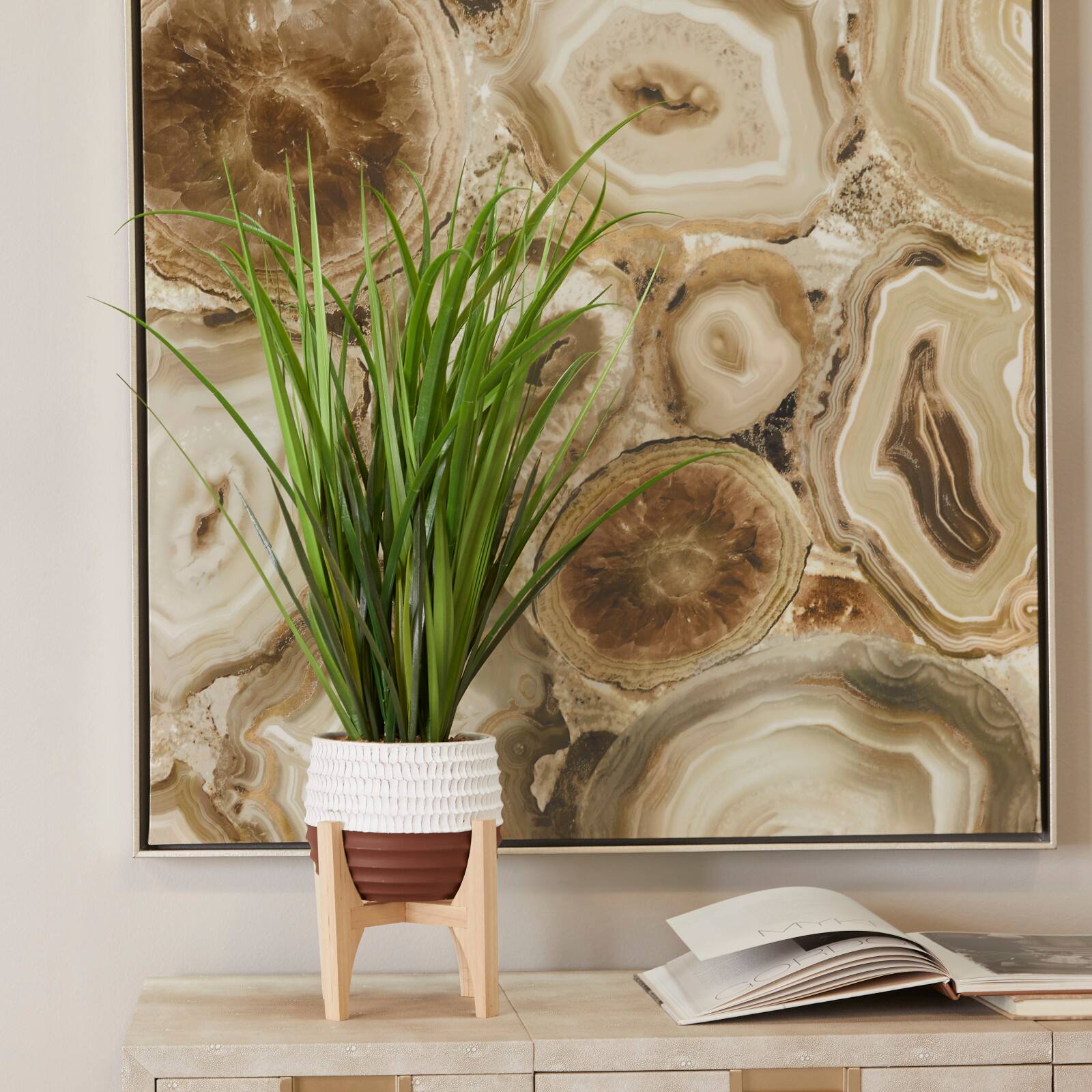The Novogratz 3ft. Potted Green Grass Contemporary Artificial Foliage