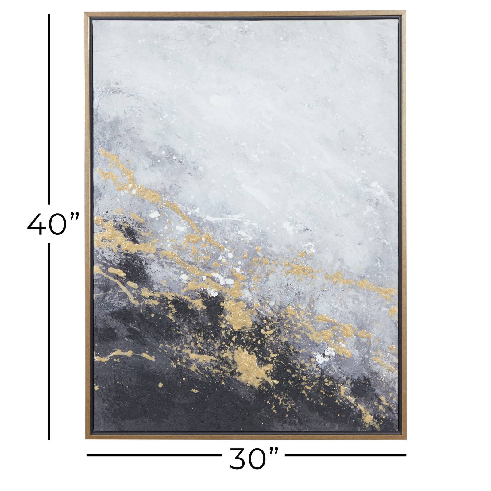 CosmoLiving by Cosmopolitan Black Contemporary Abstract Canvas Wall Art