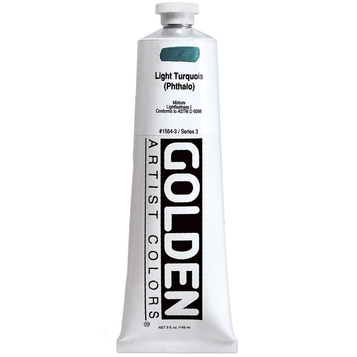 Golden Heavy Body Acrylic Paint, 5 oz in 1564 Light Turquois (Phthalo)