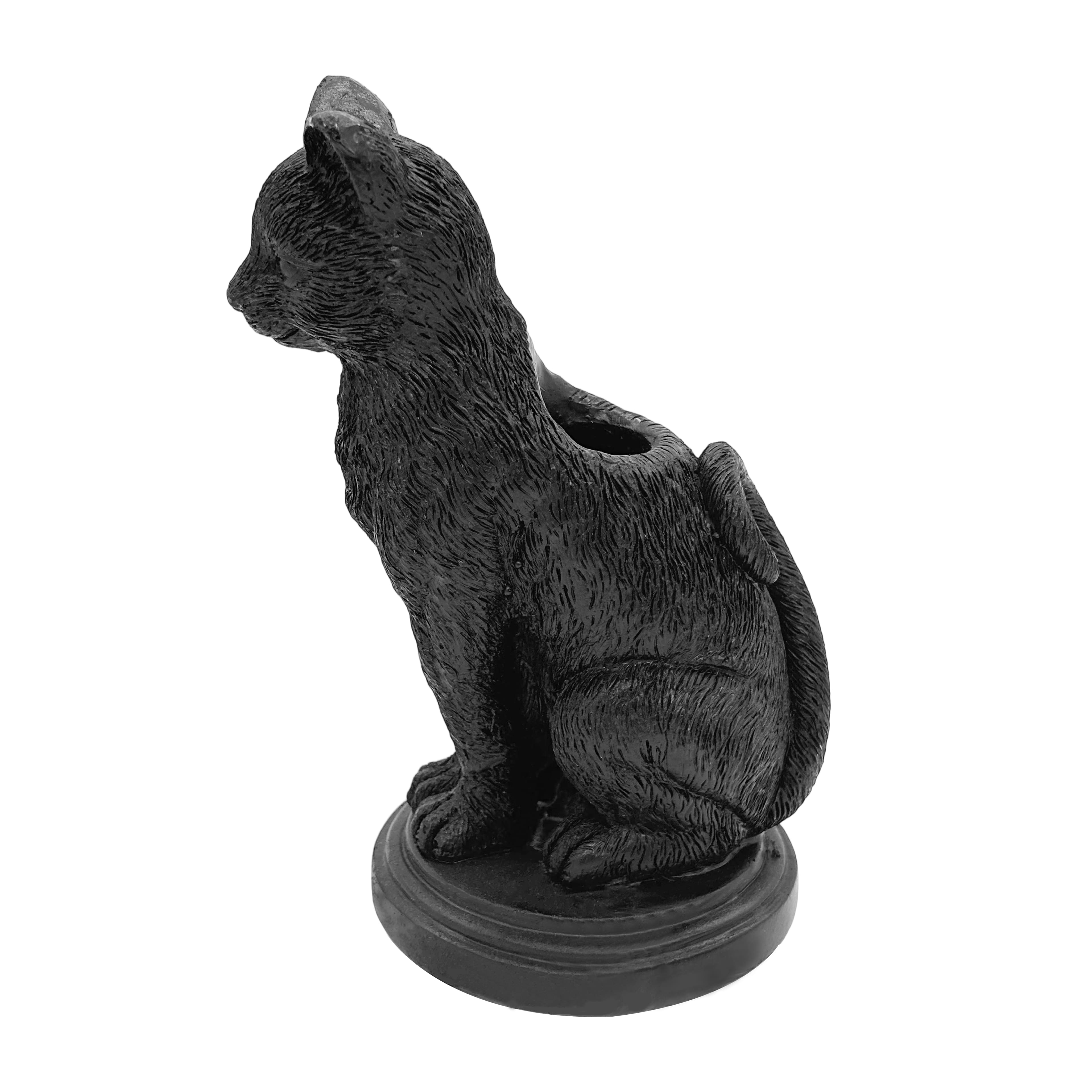 6.25" Black Cat Tabletop Taper Candle Holder by Ashland®