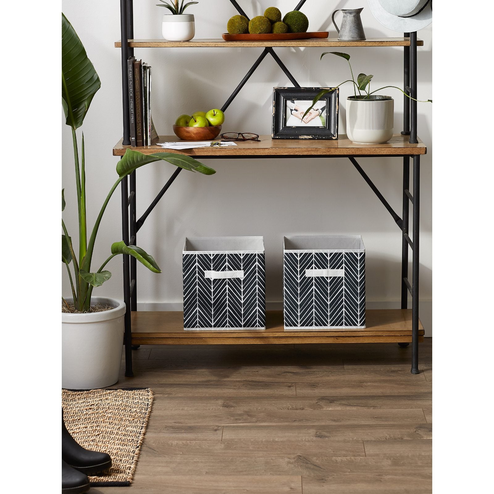 DII&#xAE; 11&#x22; Black Herringbone Storage Cube, 2ct.