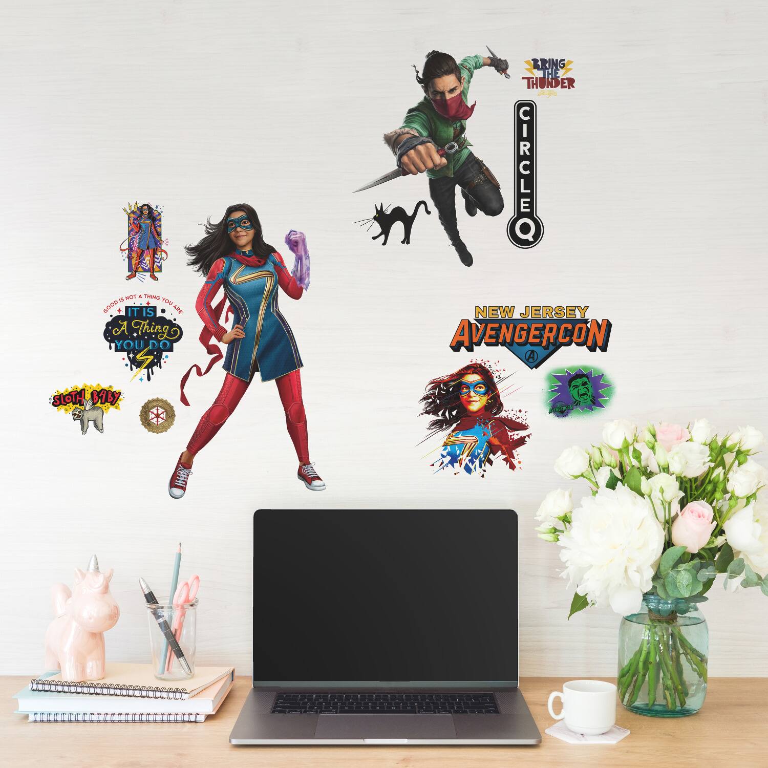 RoomMates Ms. Marvel Peel &#x26; Stick Wall Decals