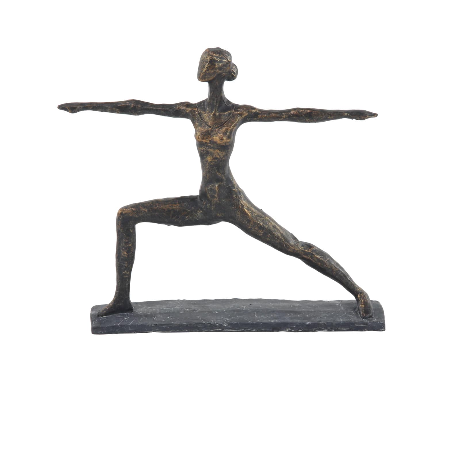 Brass Polystone Modern Sculpture, Yoga 12" x 14" x 3"