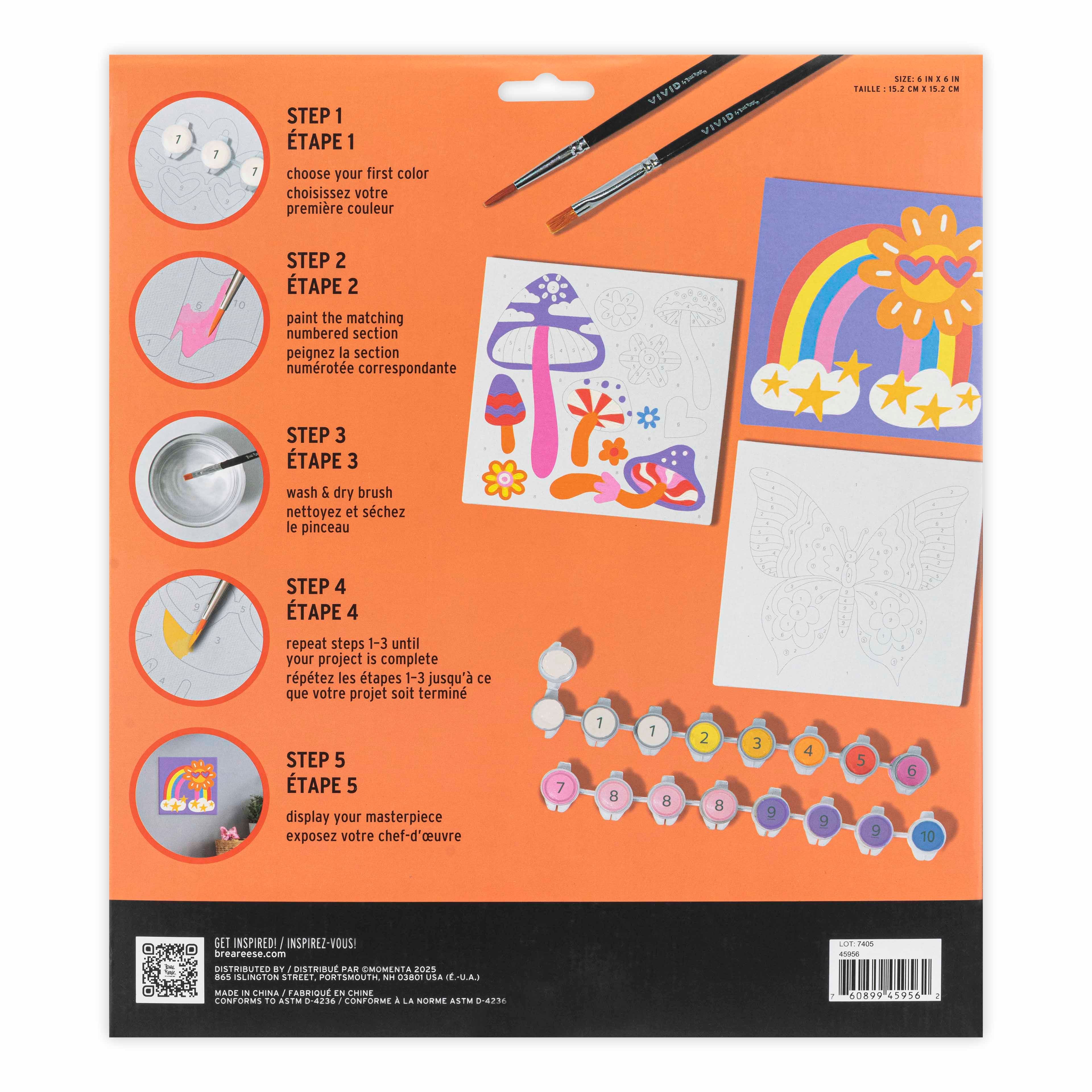 VIVID by Brea Reese&#xAE; Retro Squares Acrylic Paint-by-Number Kit