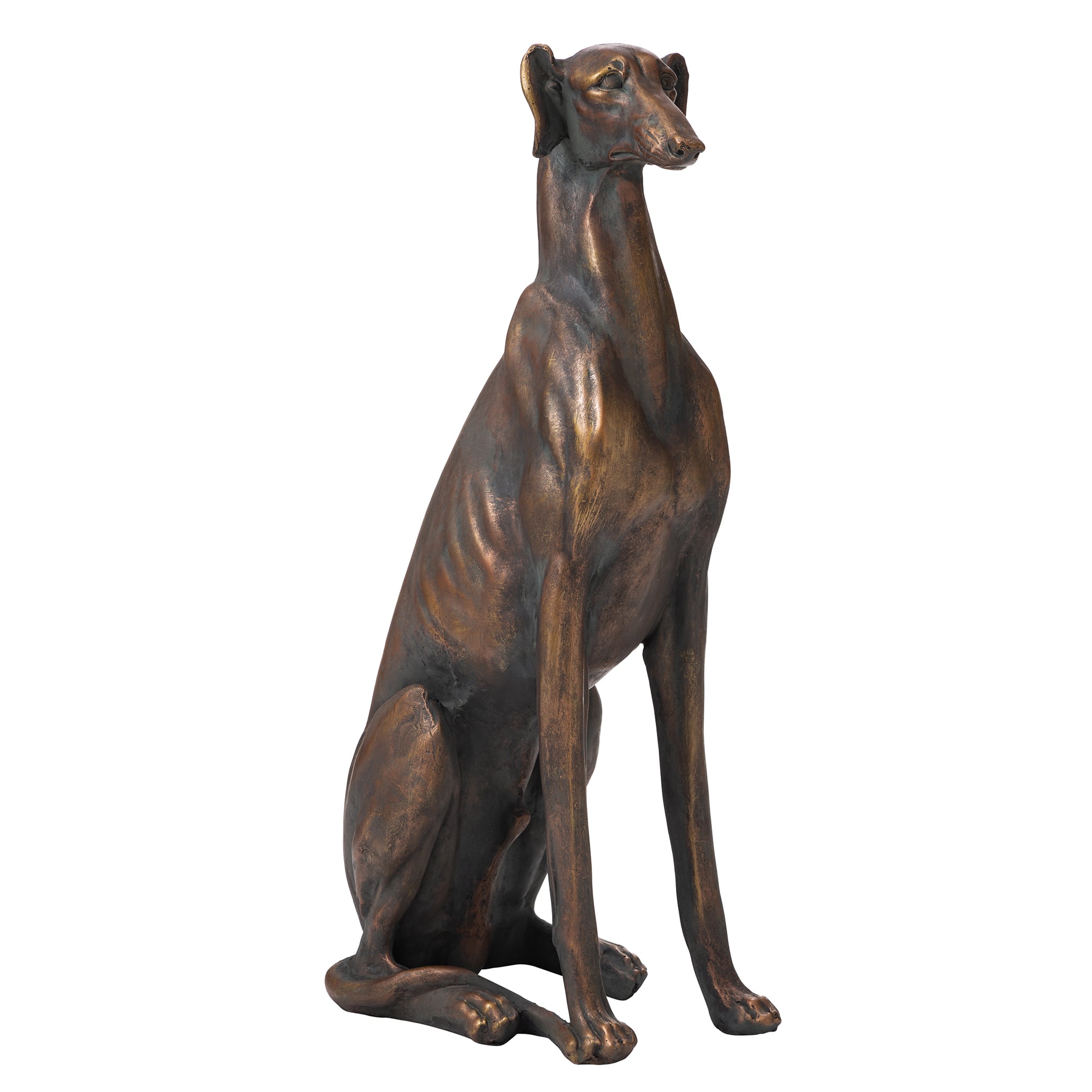 Glitzhome&#xAE; 30&#x22; Sitting Right Greyhound Dog Statue