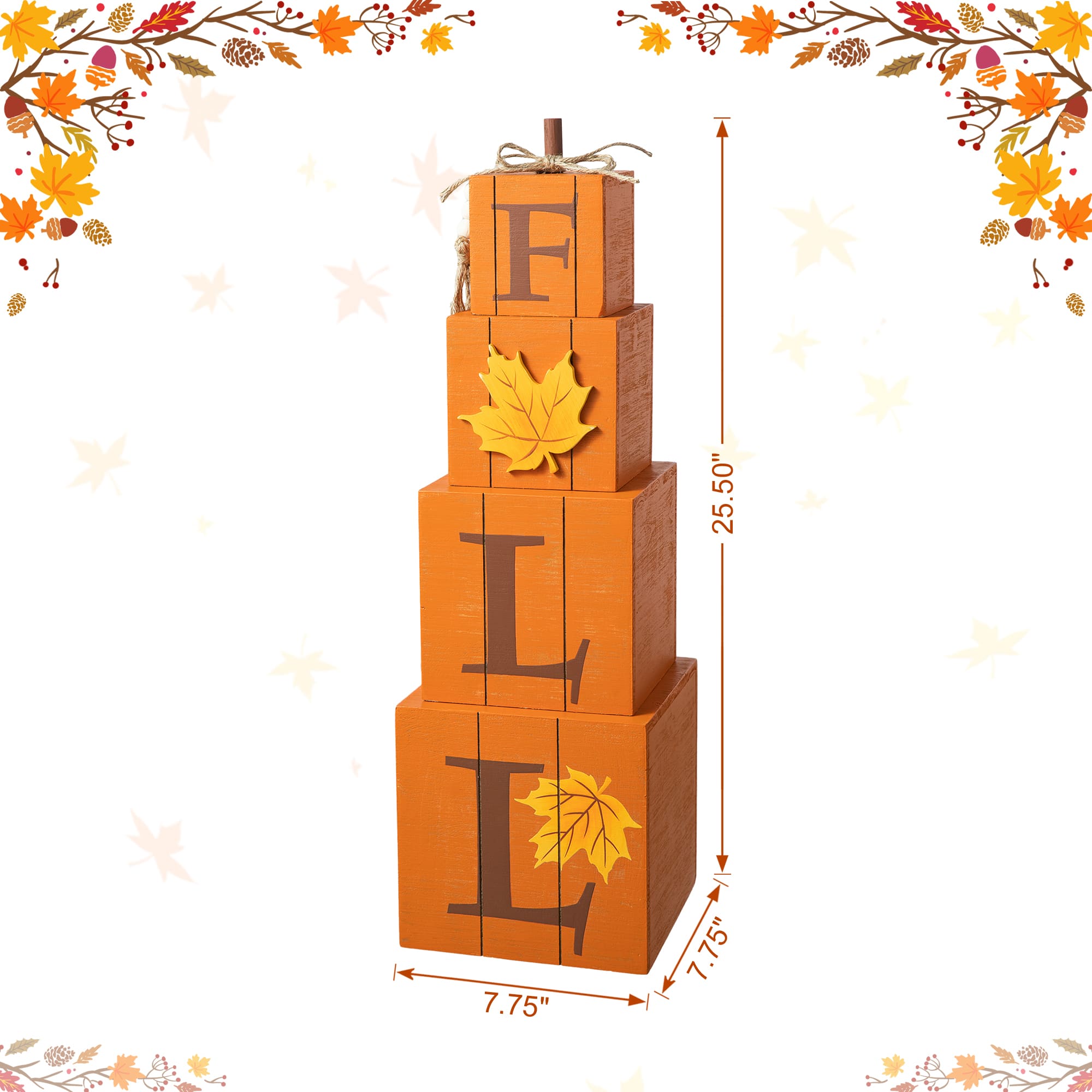 Glitzhome&#xAE; 25.5&#x22; Double-Sided Wood Fall &#x26; Halloween Porch D&#xE9;cor