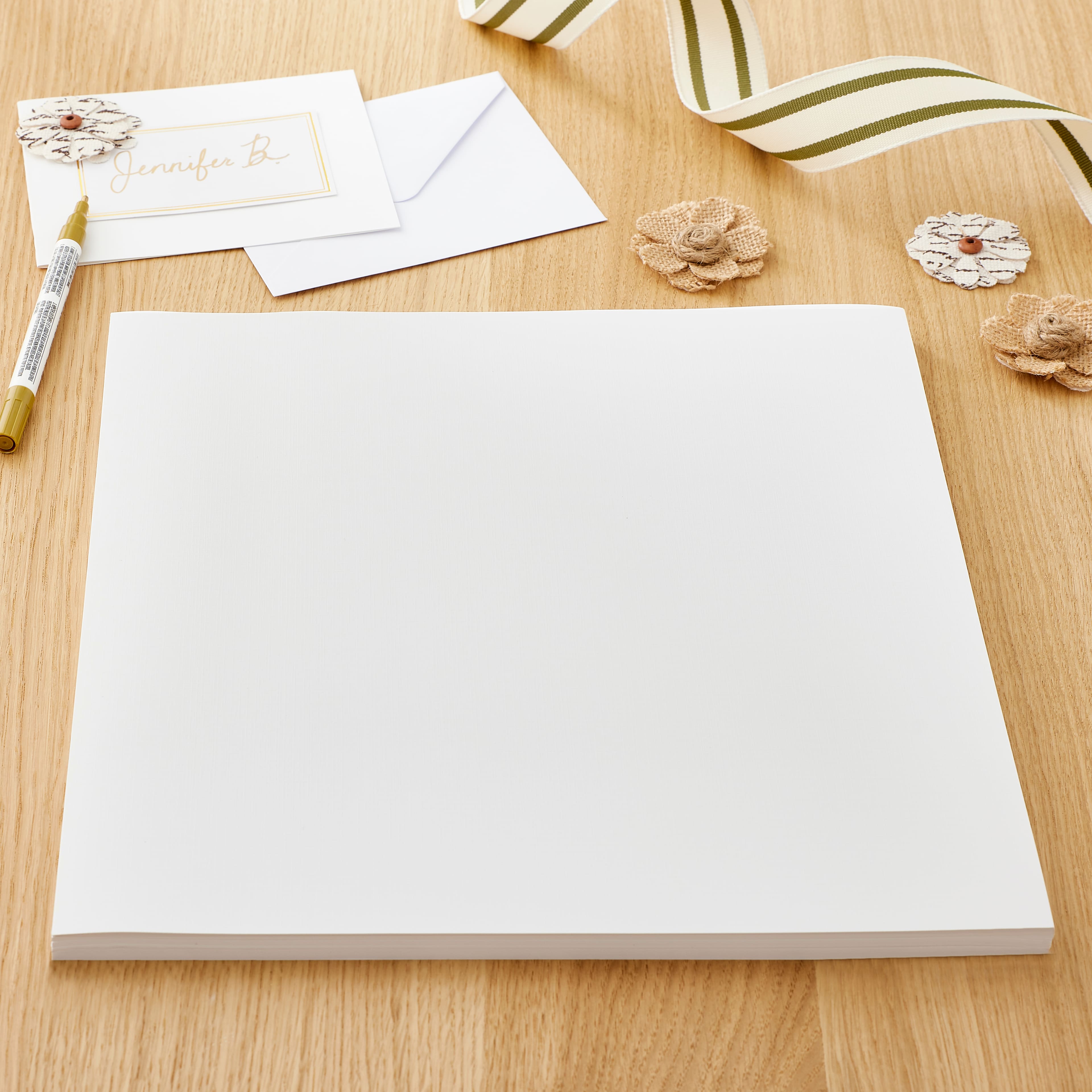 White 12&#x22; x 12&#x22; Linen Texture Cardstock by Recollections&#x2122;, 60 Sheets
