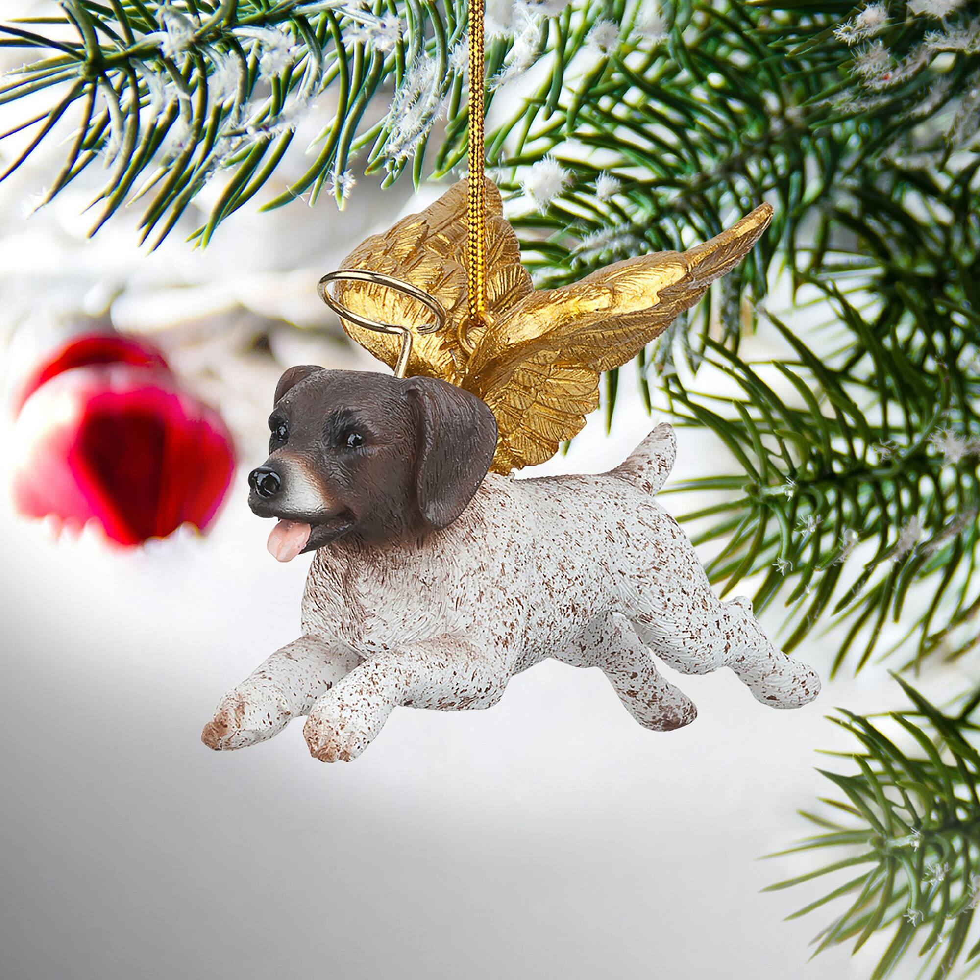 4" Honor the Pooch Pointer Holiday Dog Angel Ornament