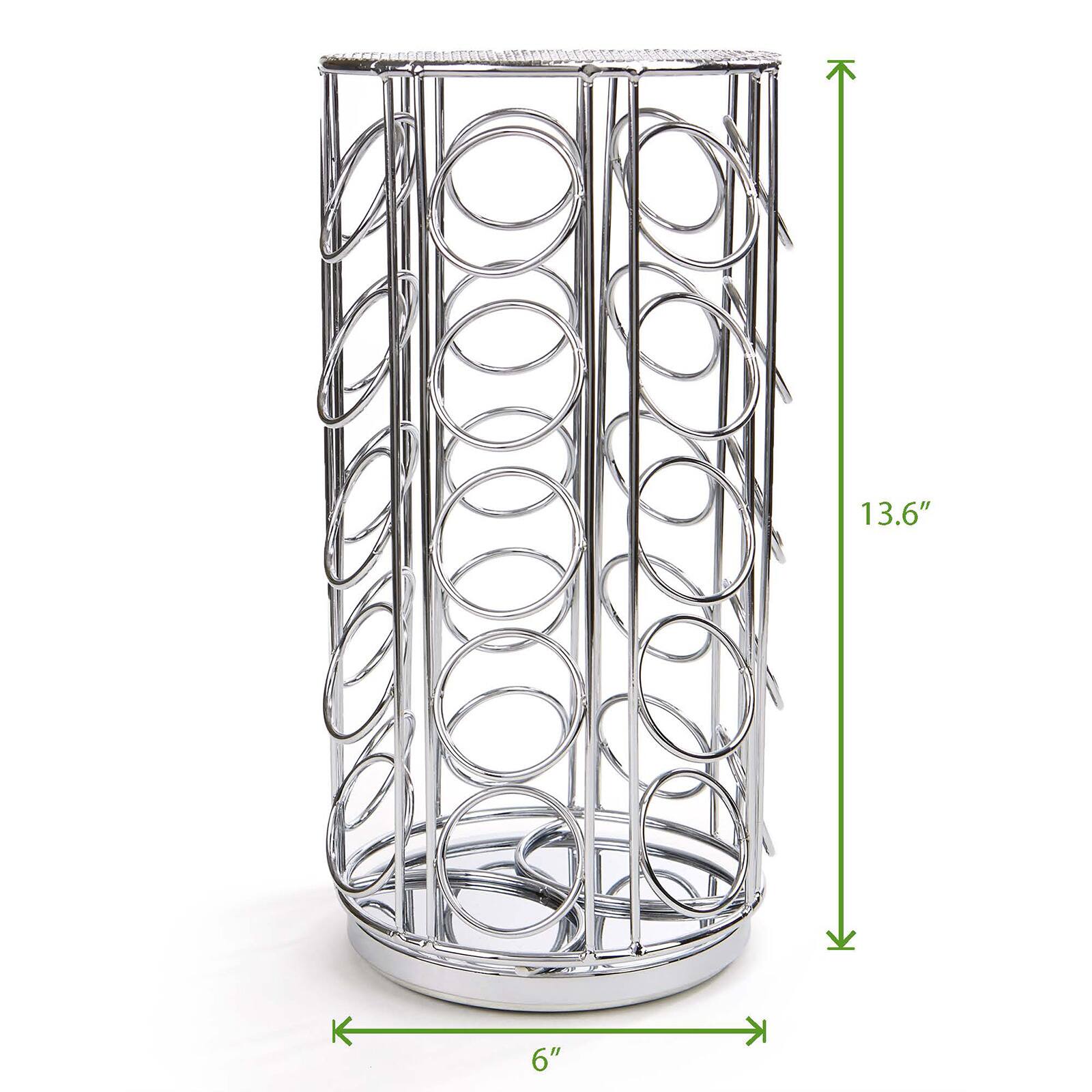 Mind Reader Silver 360-Degrees Rotation Coffee Pod Carousel Storage