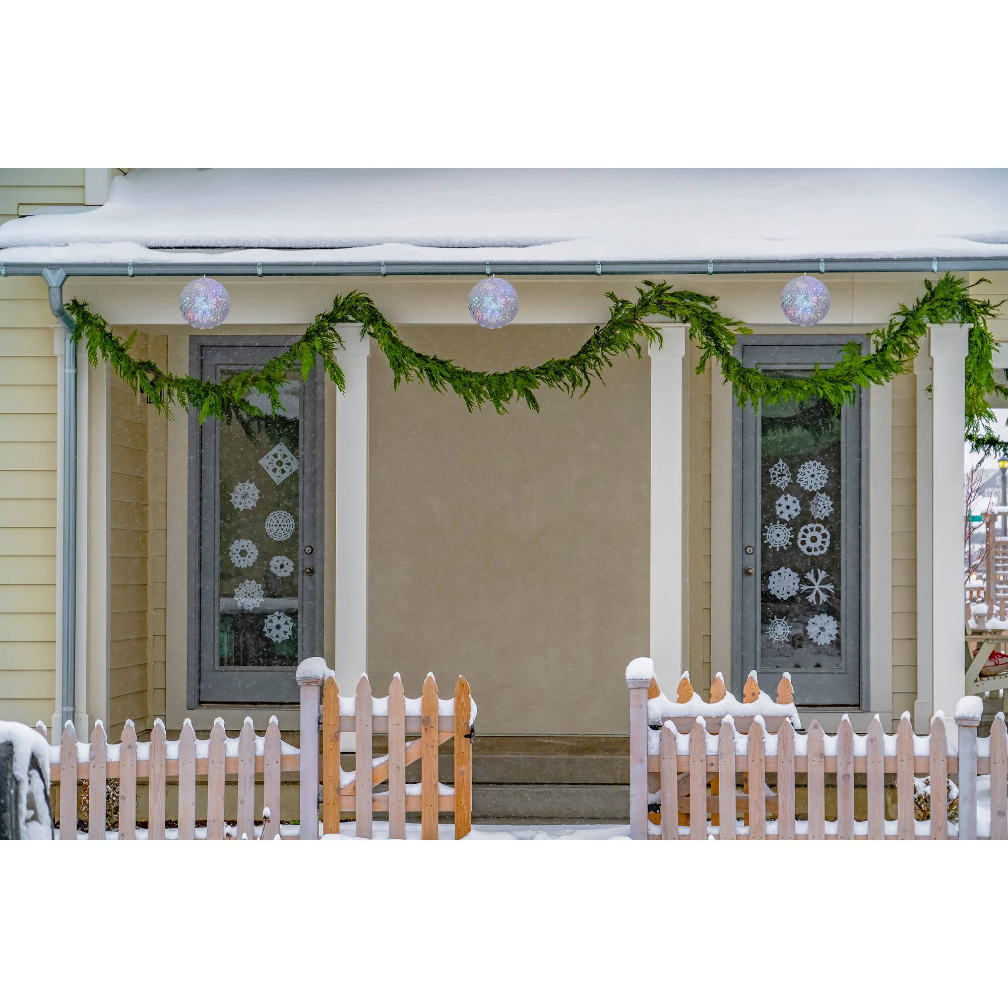 6&#x22; MultiColor LED Hanging Crystal Sphere Outdoor Decoration