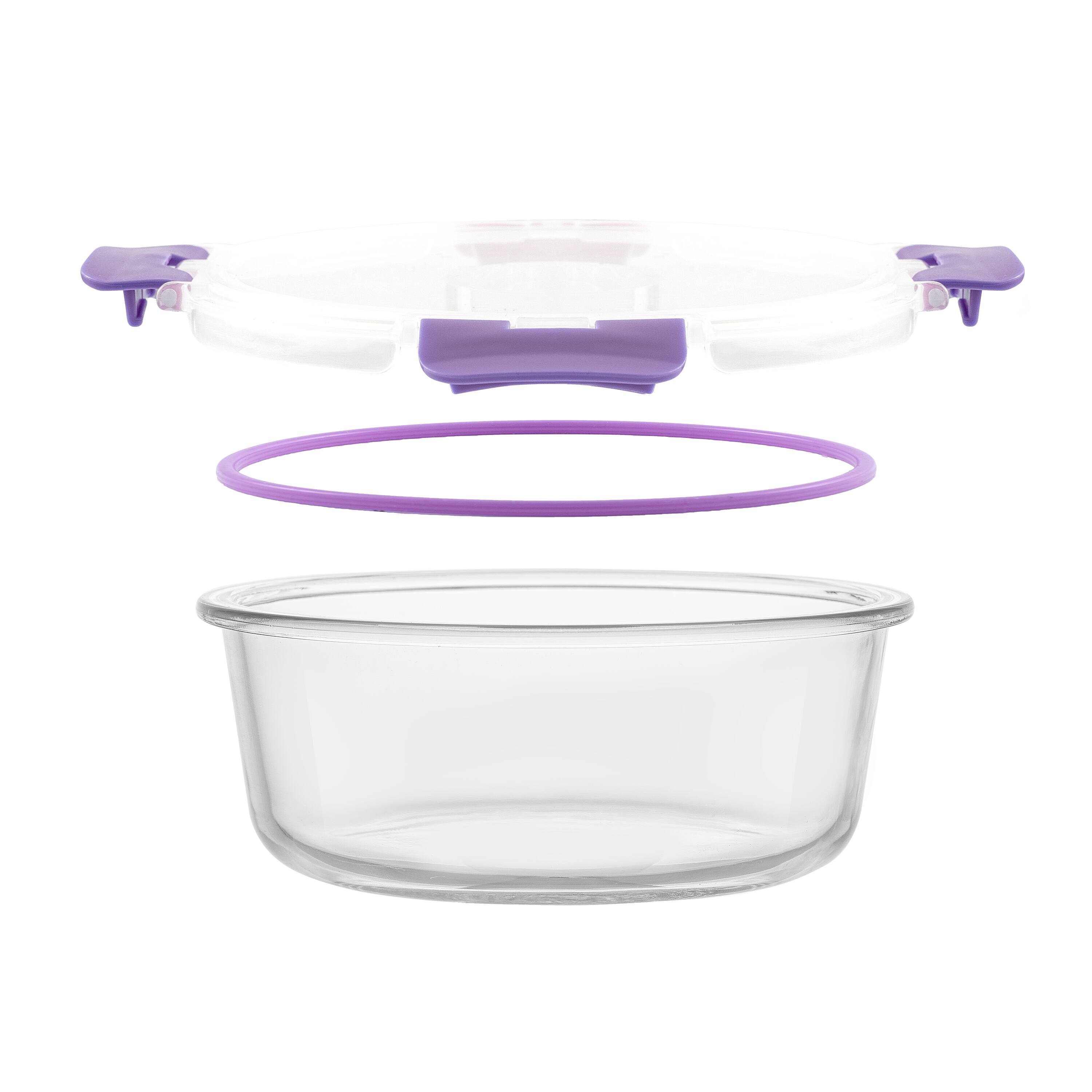 Joyful by JoyJolt® 24-Piece Purple Glass Storage Container Set with Leakproof Lids