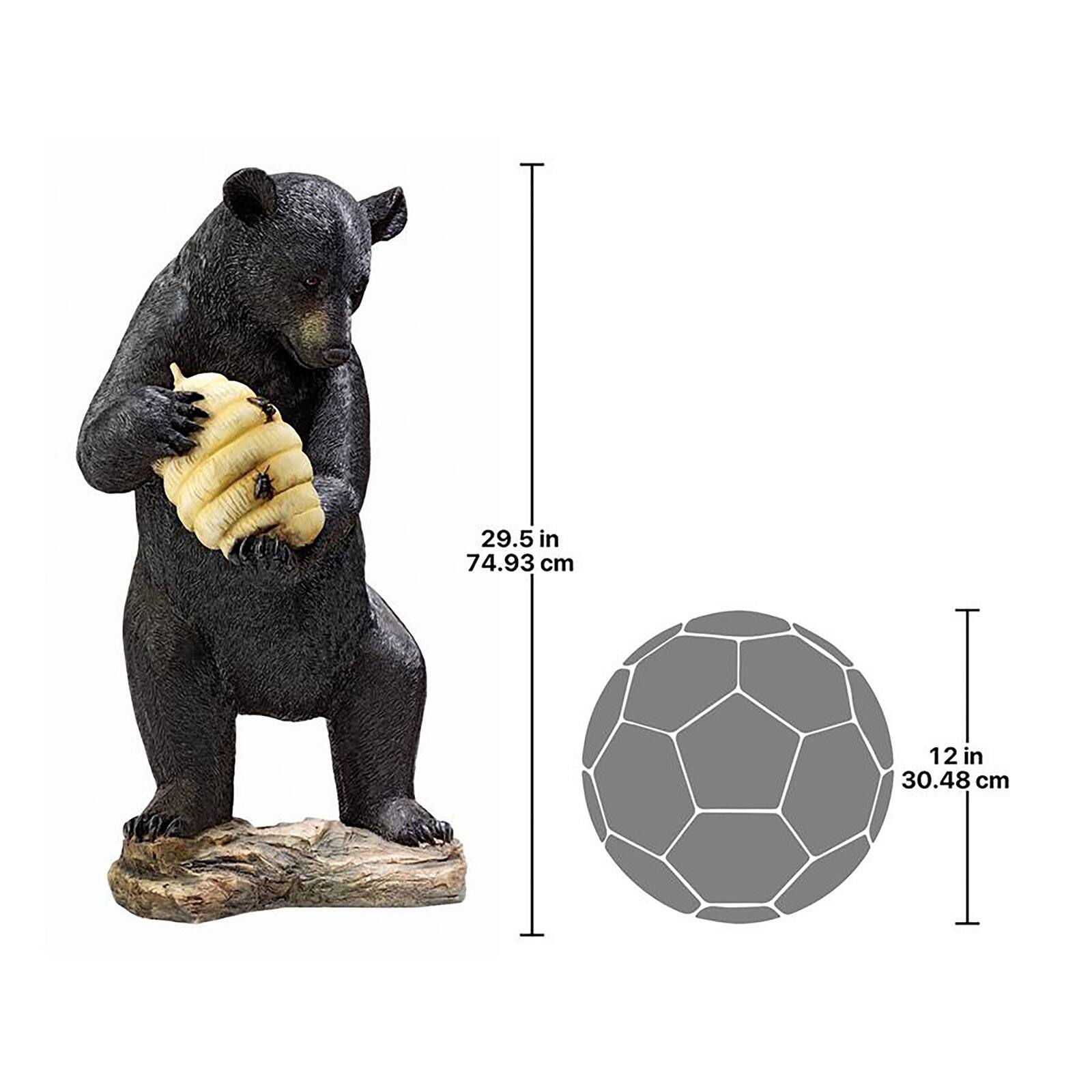 Design Toscano Beehive Black Bear Spitter Piped Statue
