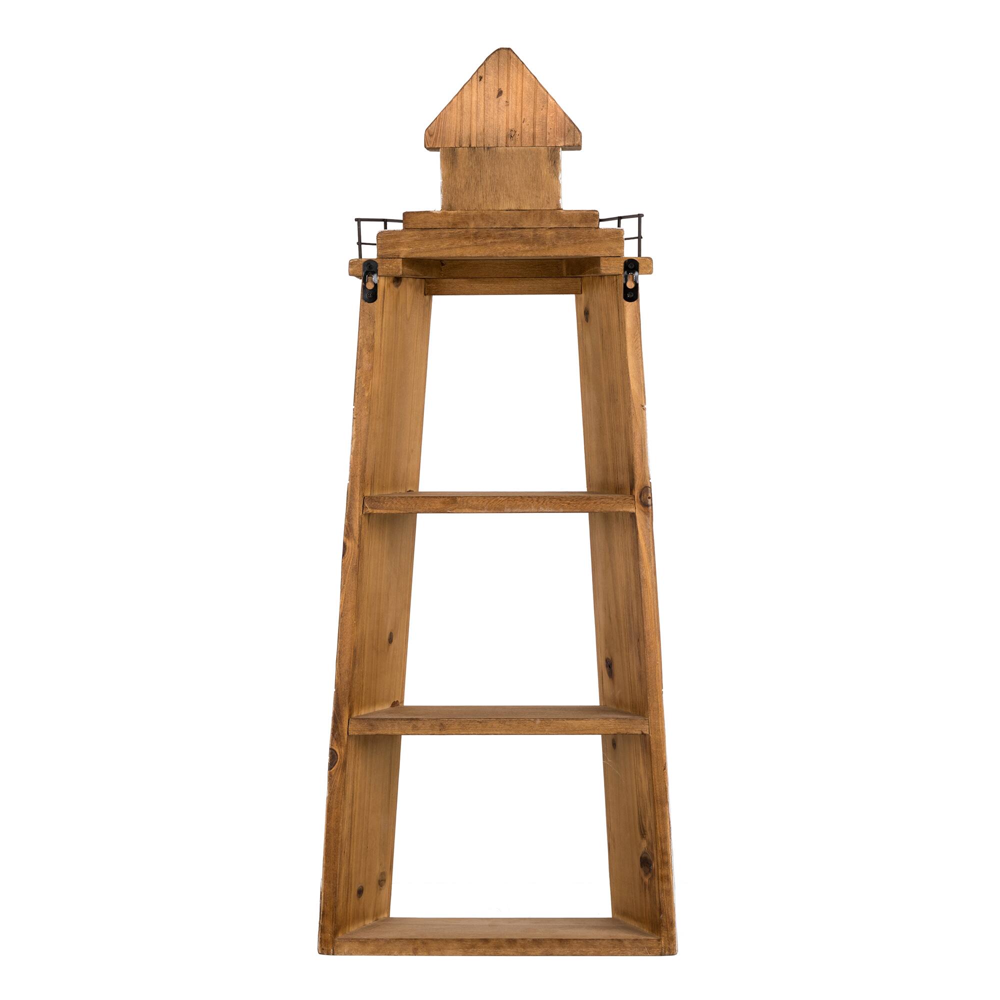 Glitzhome® 31" Coastal Wood Metal Lighthouse Wall Shelf Michaels