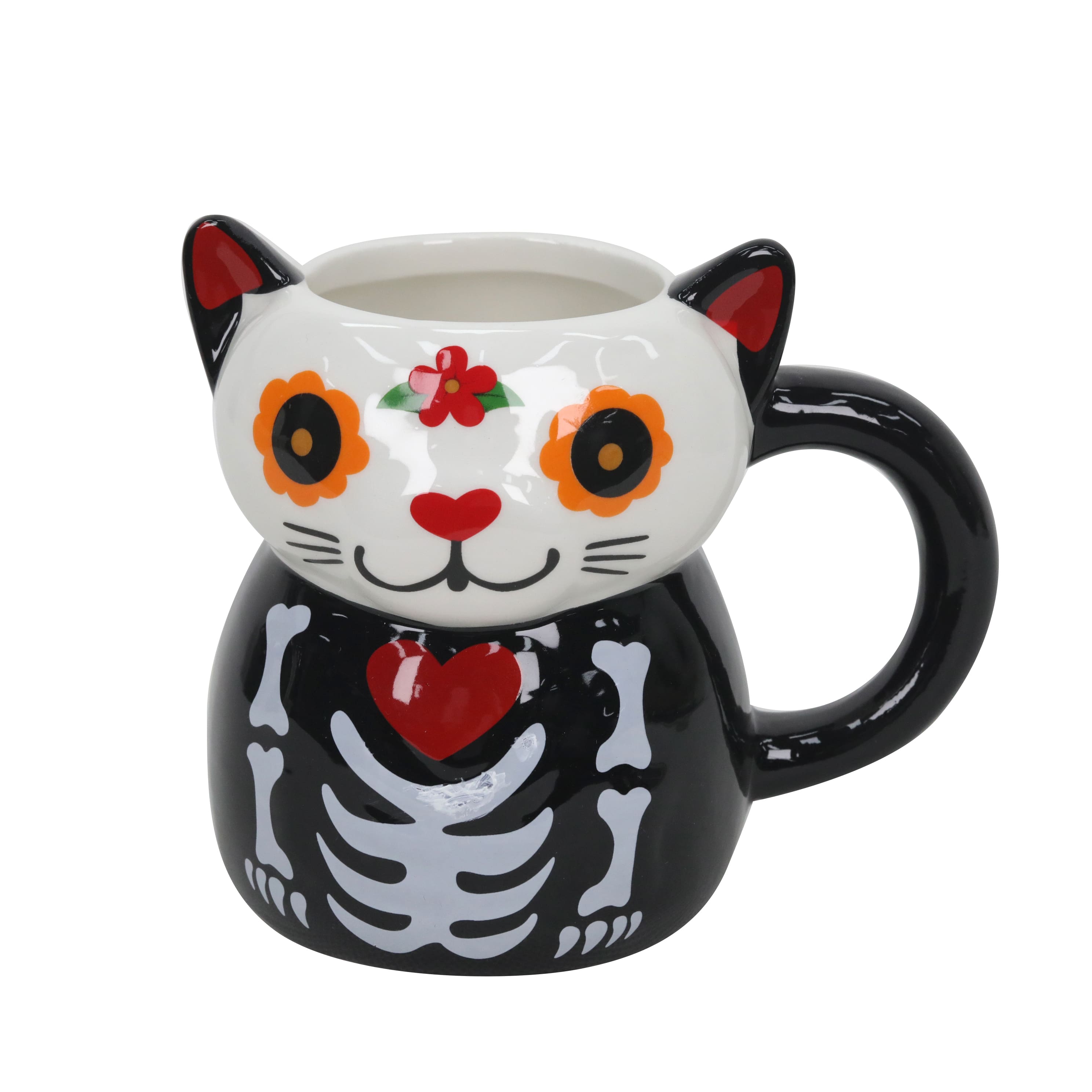 15.5oz. Sugar Skull Cat Ceramic Mug by Ashland&#xAE;