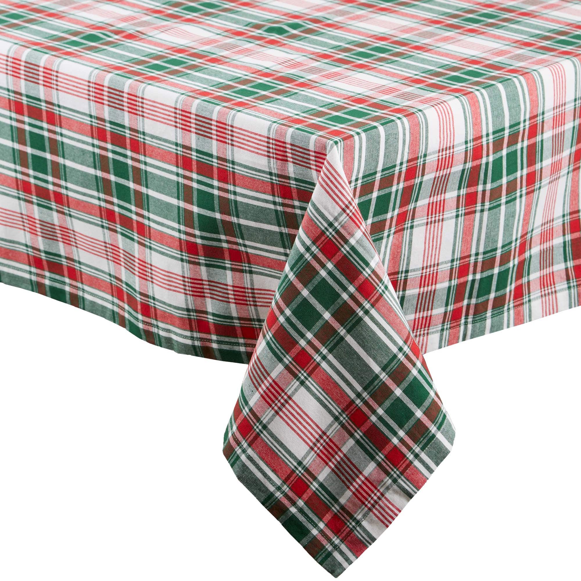 DII® 52" Yuletide Plaid Tablecloth