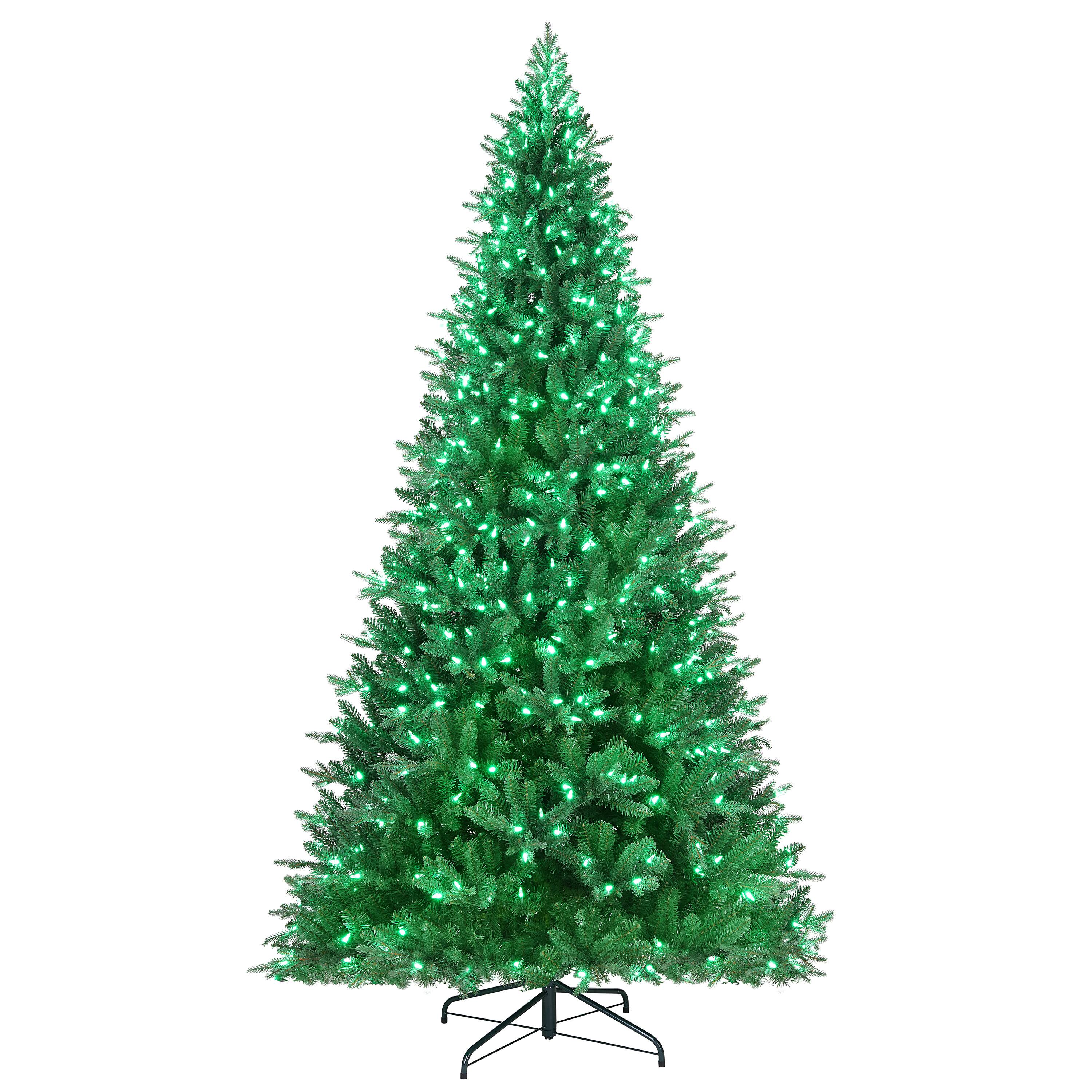 9ft. Pre-Lit Alexa Enabled Vermont Spruce Artificial Christmas Tree, Multicolor LED Lights