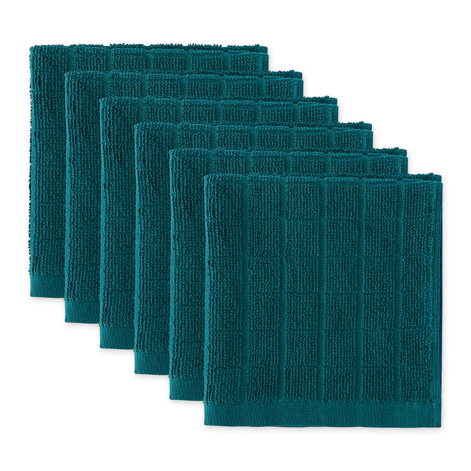 Teal Kitchen Towels Cotton Dish Towels Farmhouse Hand Towels Bulk Absorbent Tea  Towels Striped Linen Kitchen Decor Set of 6, 18x28 