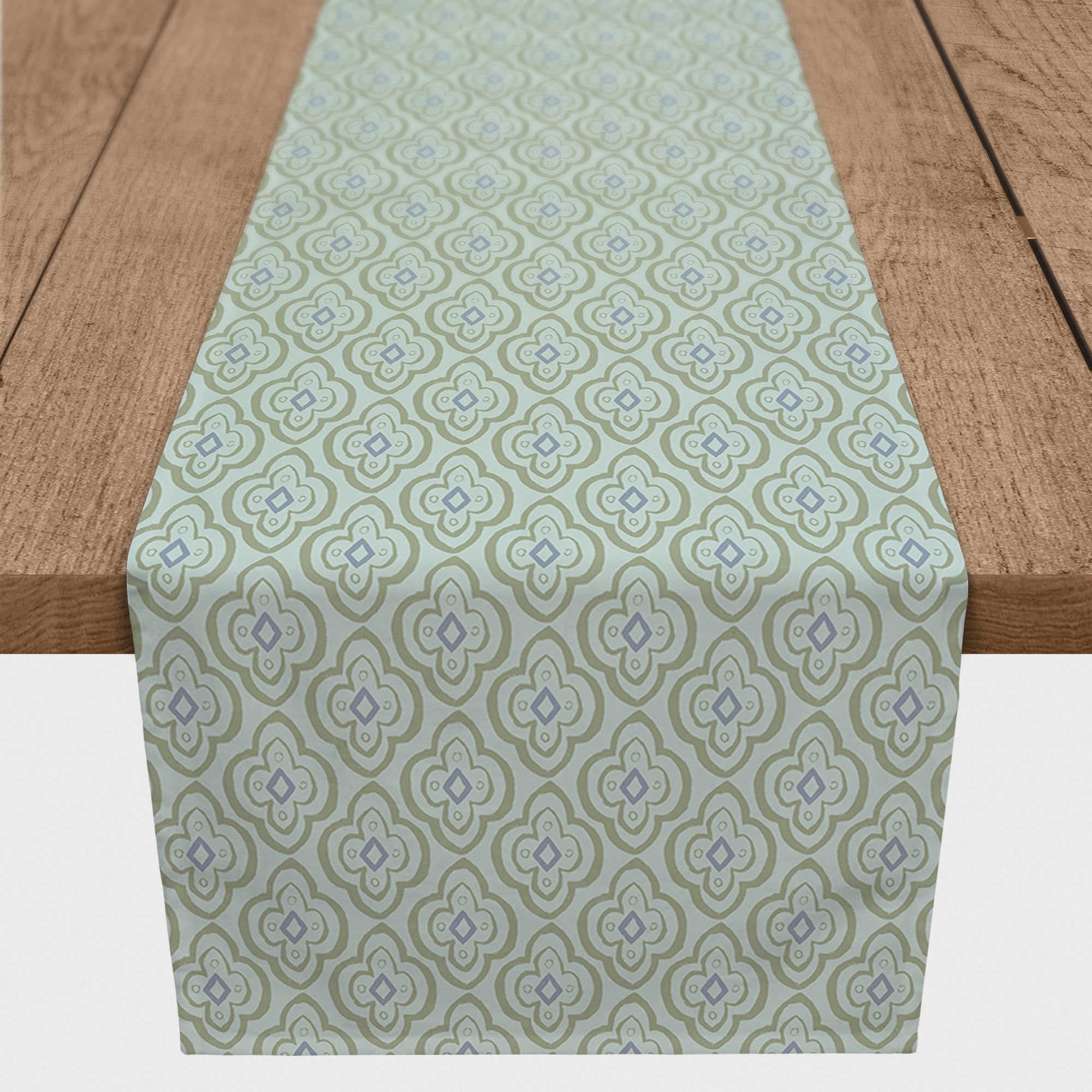 72&#x22; Quatre Print Cotton Twill Table Runner