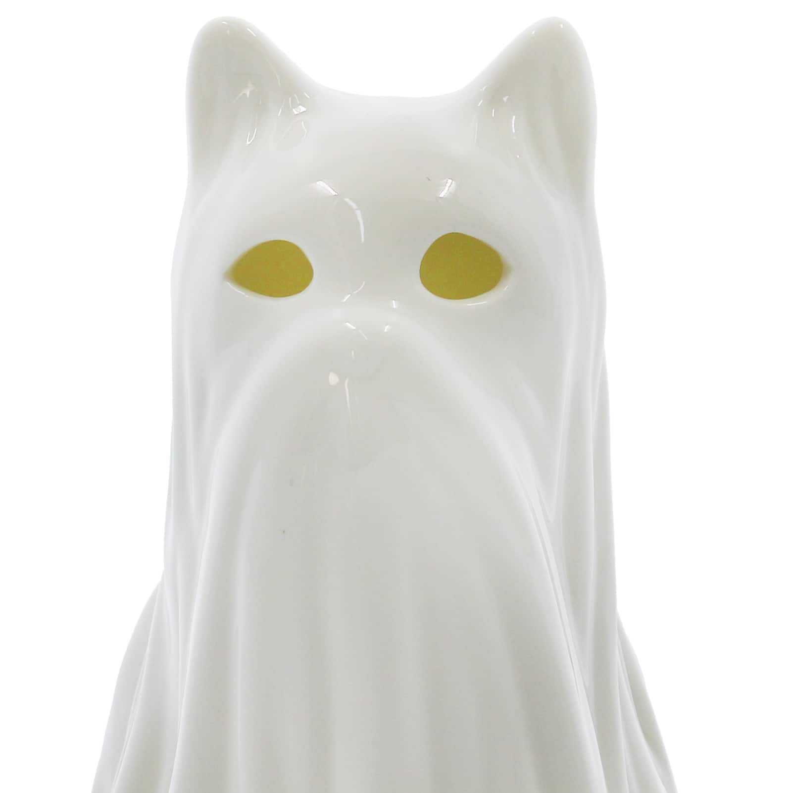 6.5&#x22; White Ghost Cat Pre-Lit Ceramic Tabletop D&#xE9;cor by Ashland&#xAE;